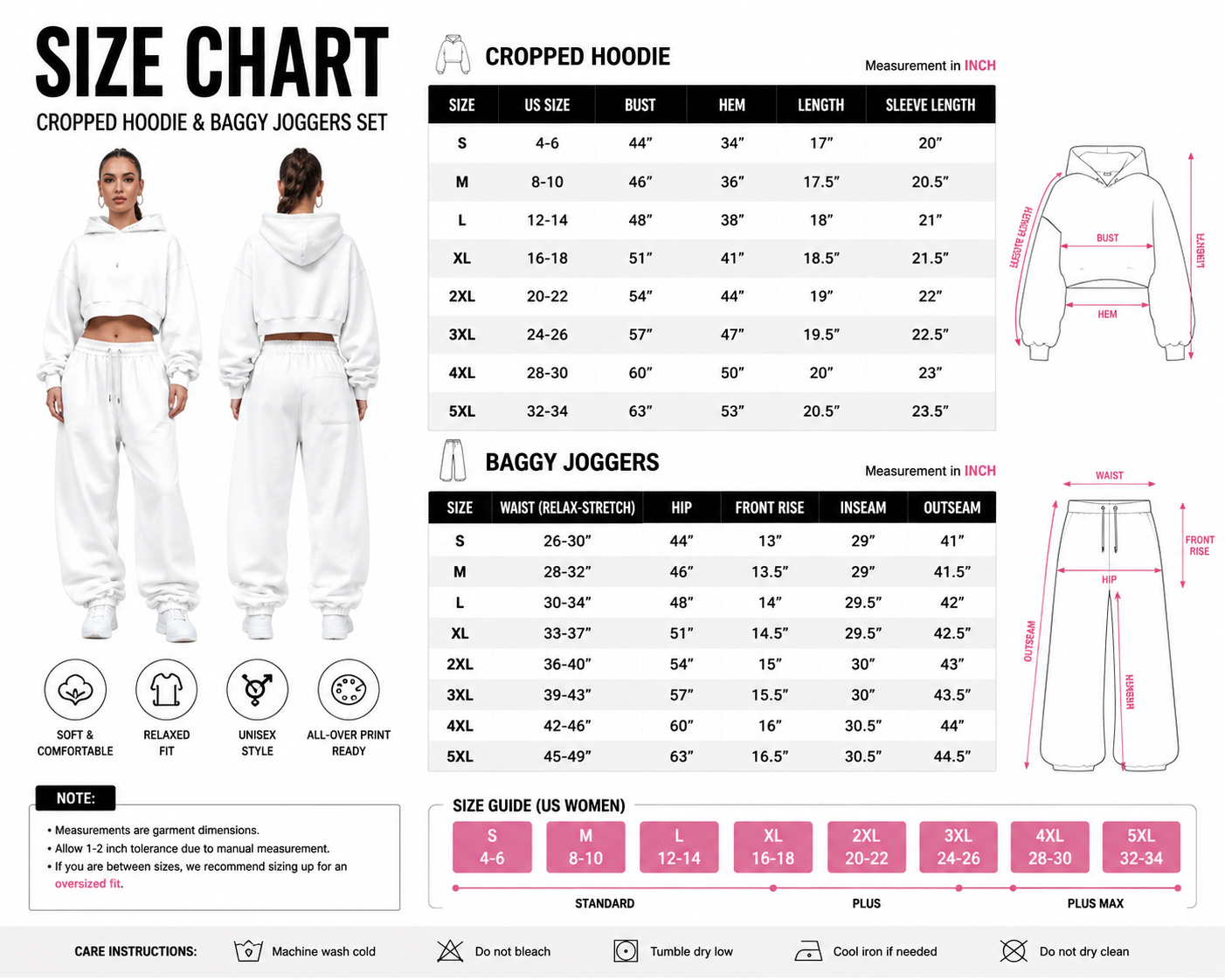 Sailor Moon Women's Cropped Long Sleeve Hoodie & High Waist Jogger Pants 2 Piece Tracksuit Set