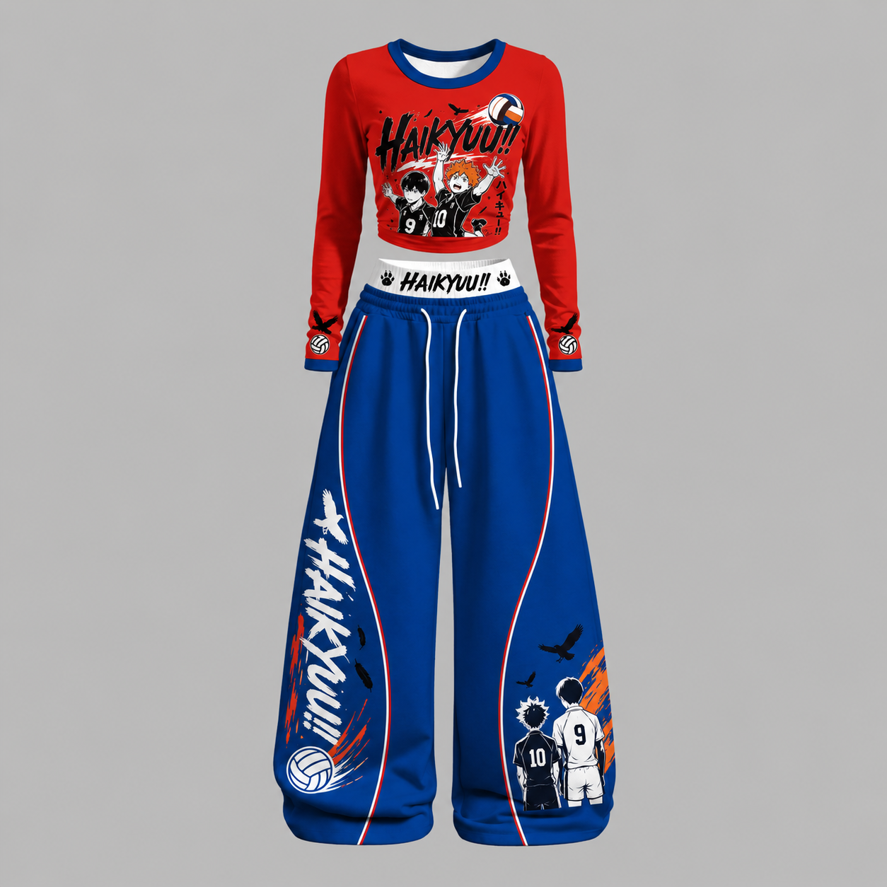 Demon Slayer Long-sleeved double-layer stretch pants set