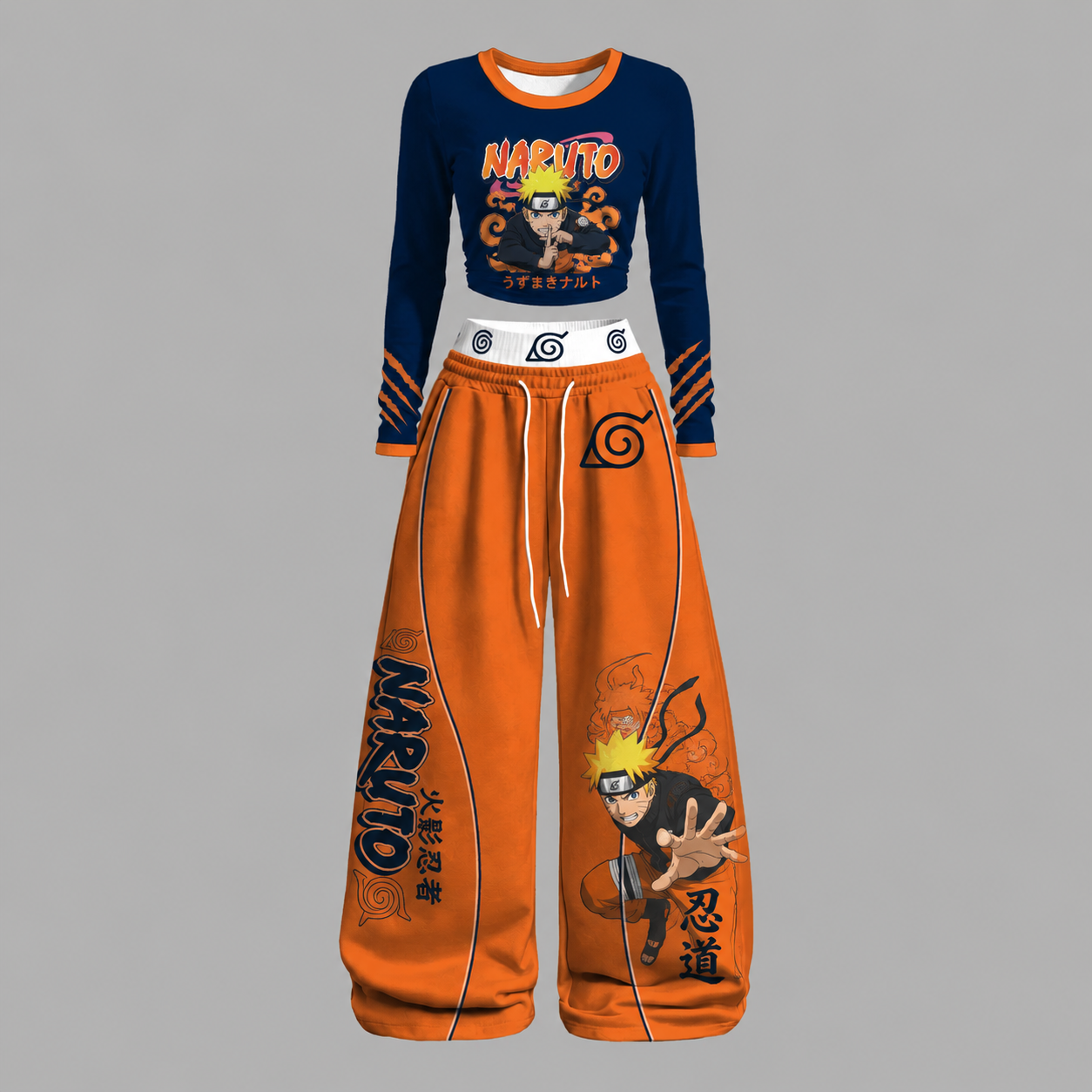 Naruto Long-sleeved double-layer stretch pants set