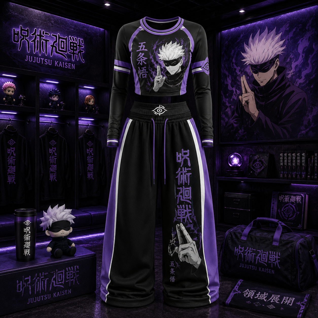 Jujutsu Kaisen Long-sleeved double-layer stretch pants set