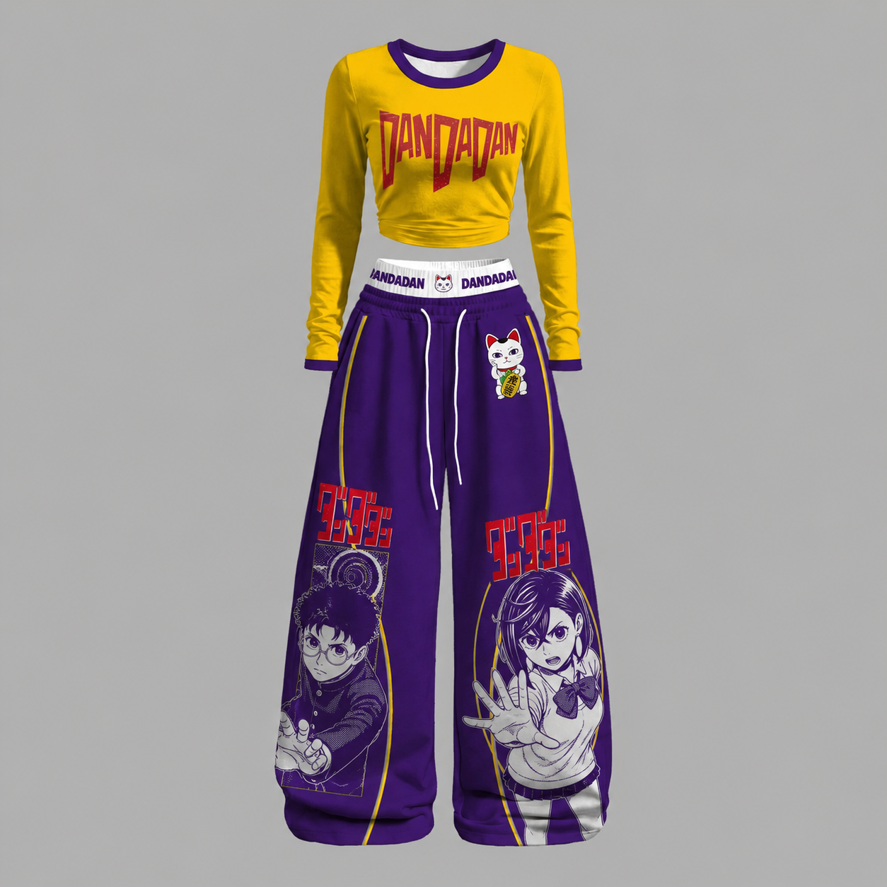 Dandadan Long-sleeved double-layer stretch pants set