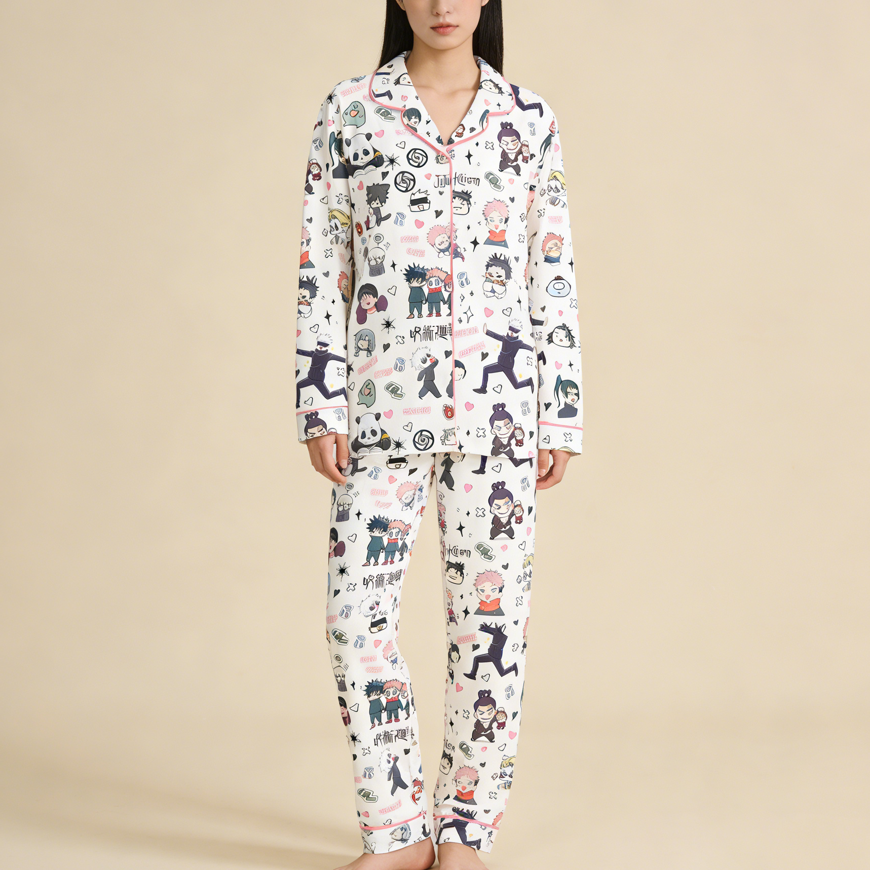 Jujutsu Kaisen Cute Chibi Print Pajama Set 
