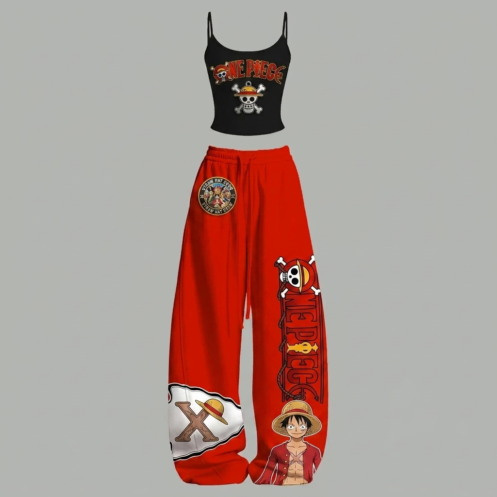 One Piece Top & Elasticated Trousers Two-Piece Set