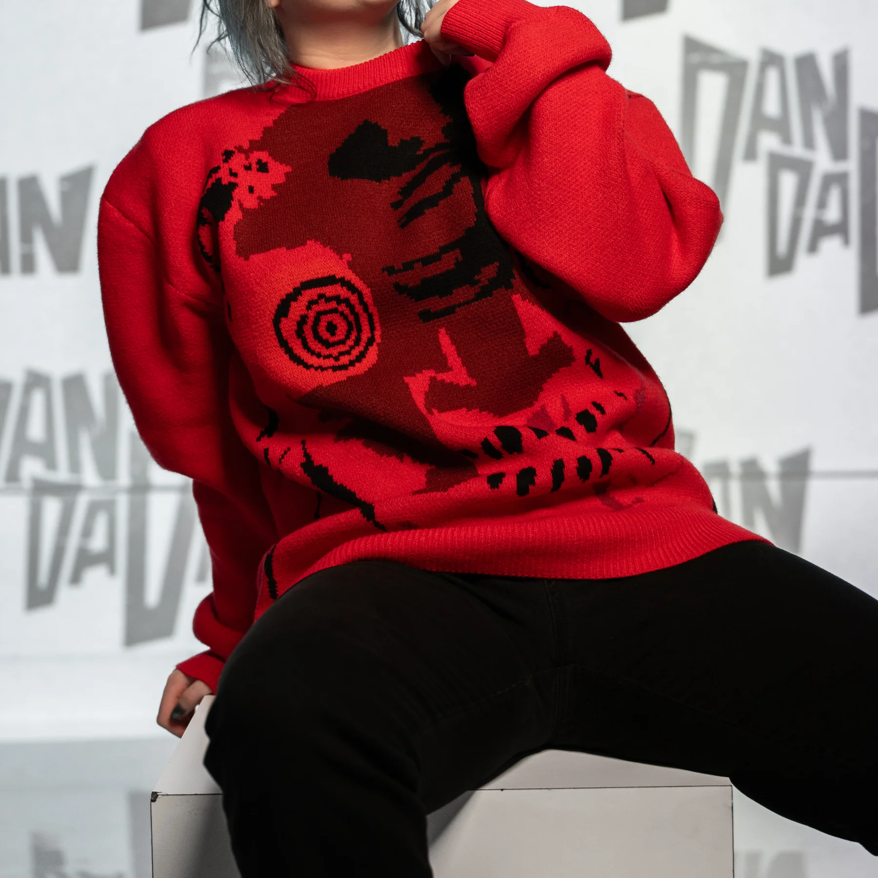 Dandadan Anime Print Sweater