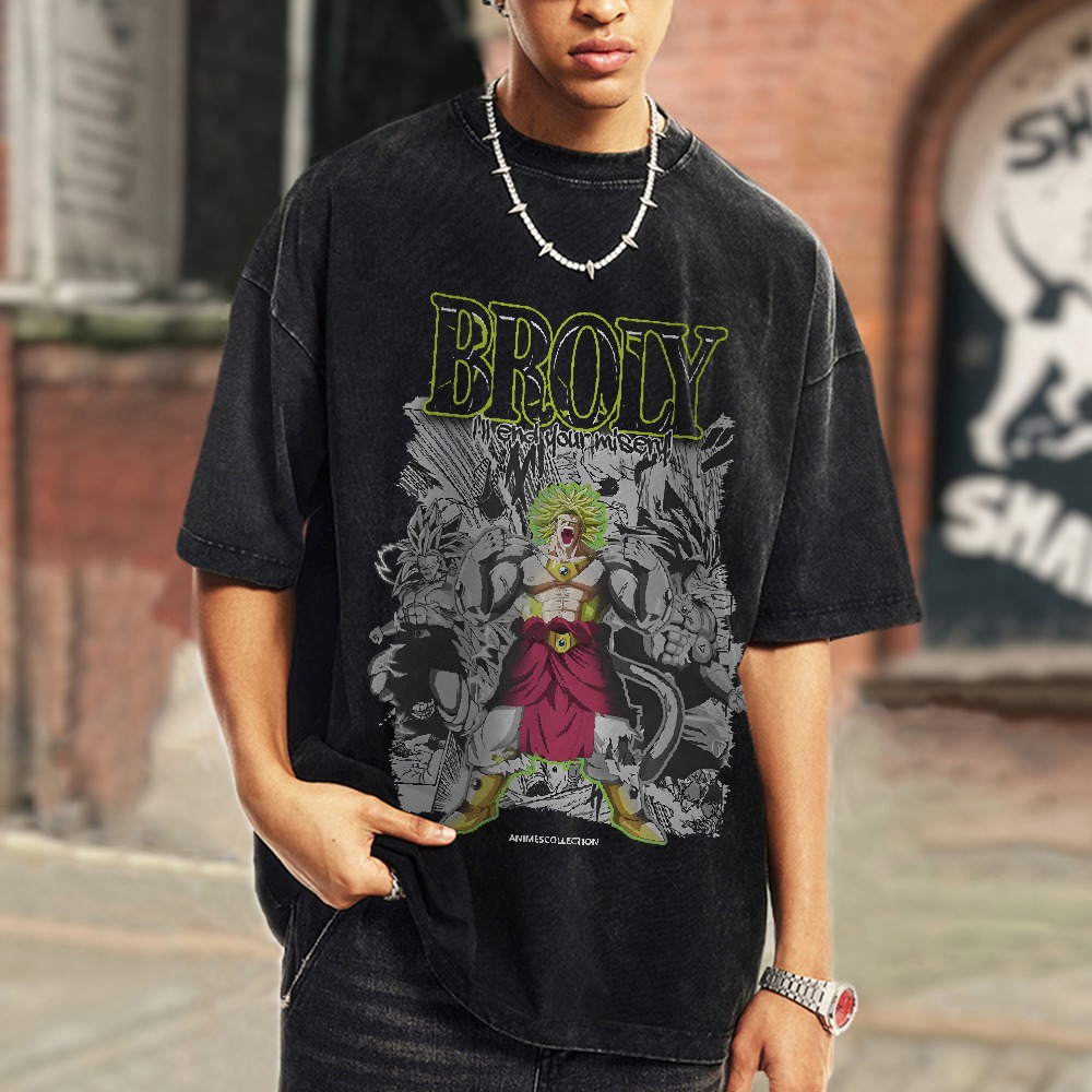 Broly Vintage Oversized T-Shirt | Dragon Ball Super