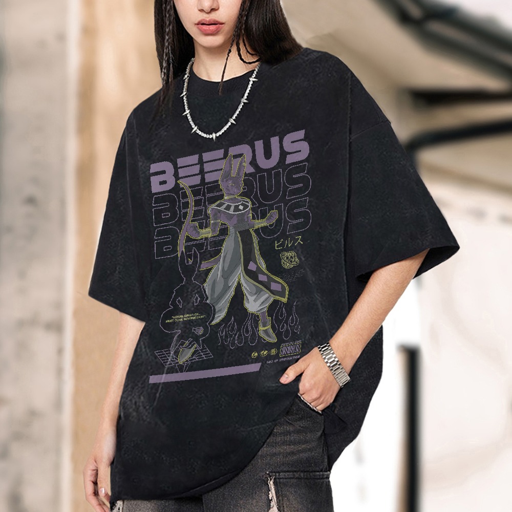 Beerus Vintage Oversized T-Shirt | Dragon Ball Super