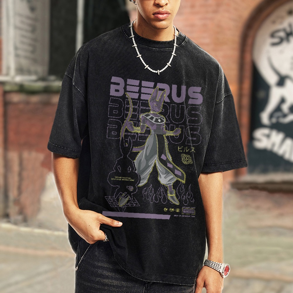 Beerus Vintage Oversized T-Shirt | Dragon Ball Super