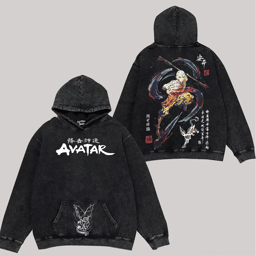 Avatar: The Last Airbender Washed Unisex Anime Hoodie