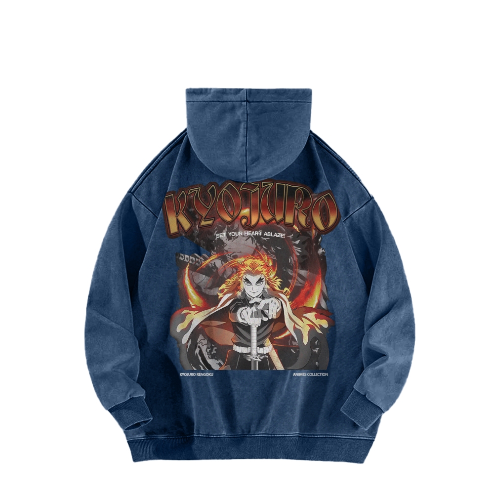 Kyojuro Rengoku Vintage Hoodie | Demon Slayer