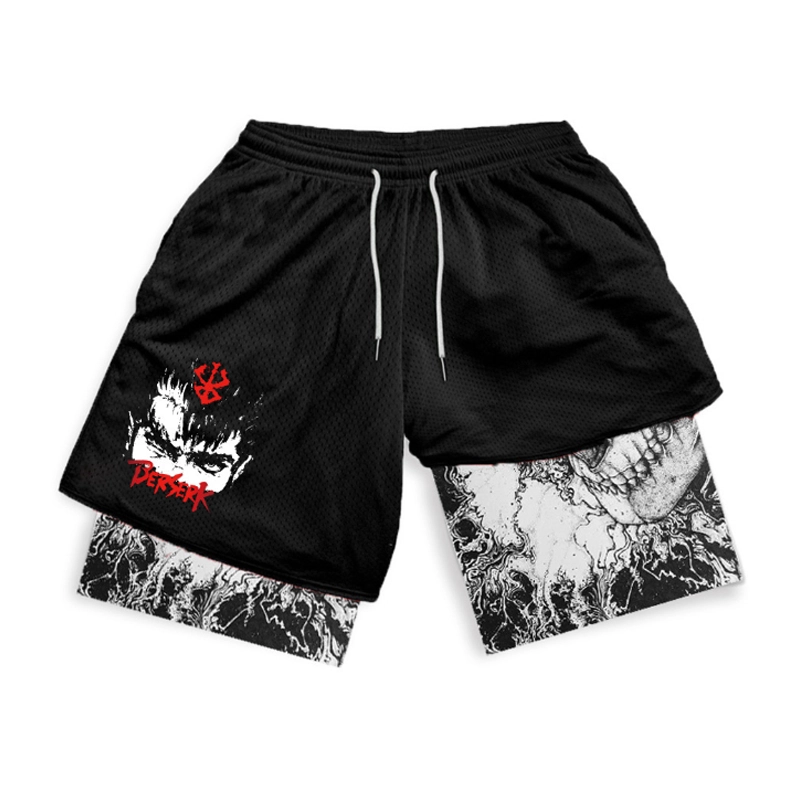 Berserk Black Swordsman Printed Men's Fitness Shorts