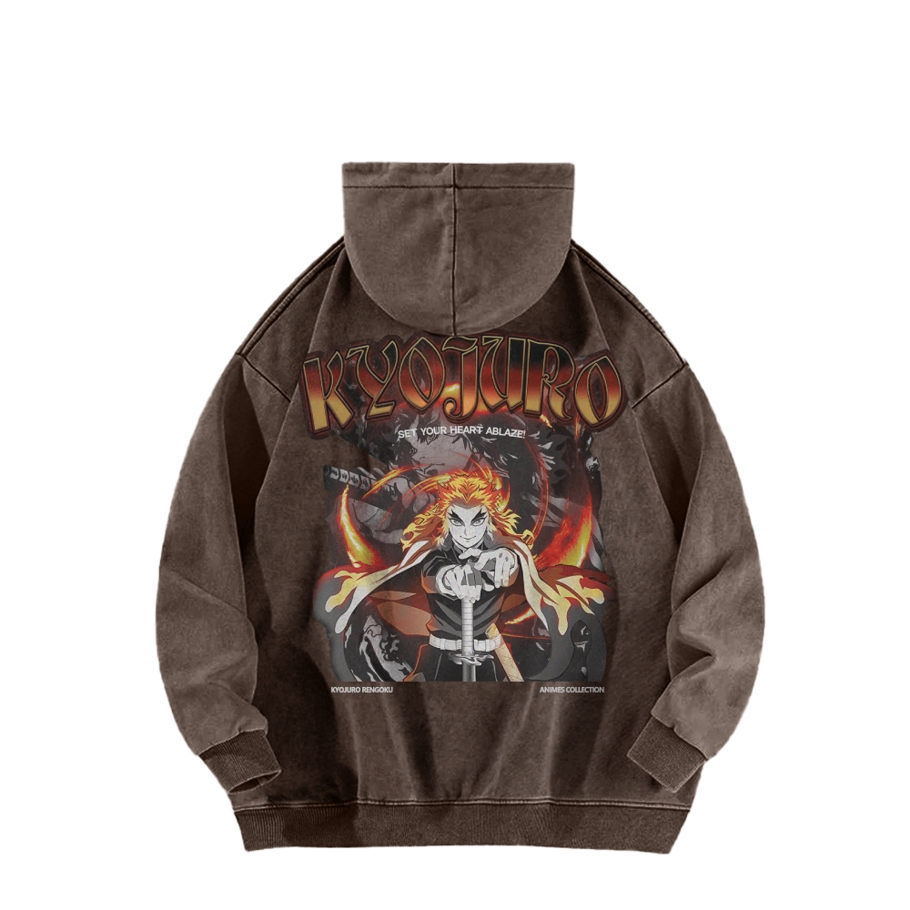Kyojuro Rengoku Vintage Hoodie | Demon Slayer