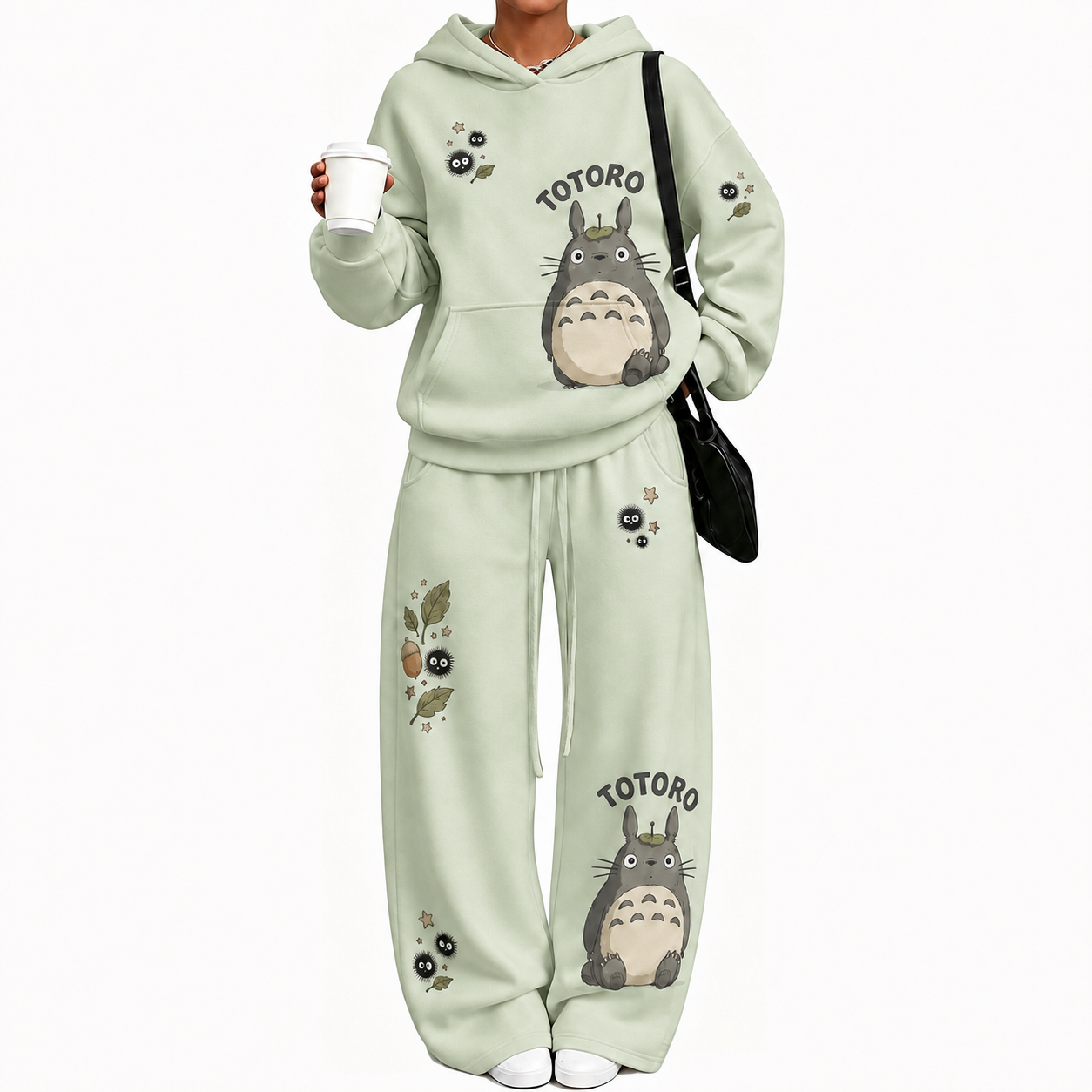 Totoro-Vintage Plush Hoodie set
