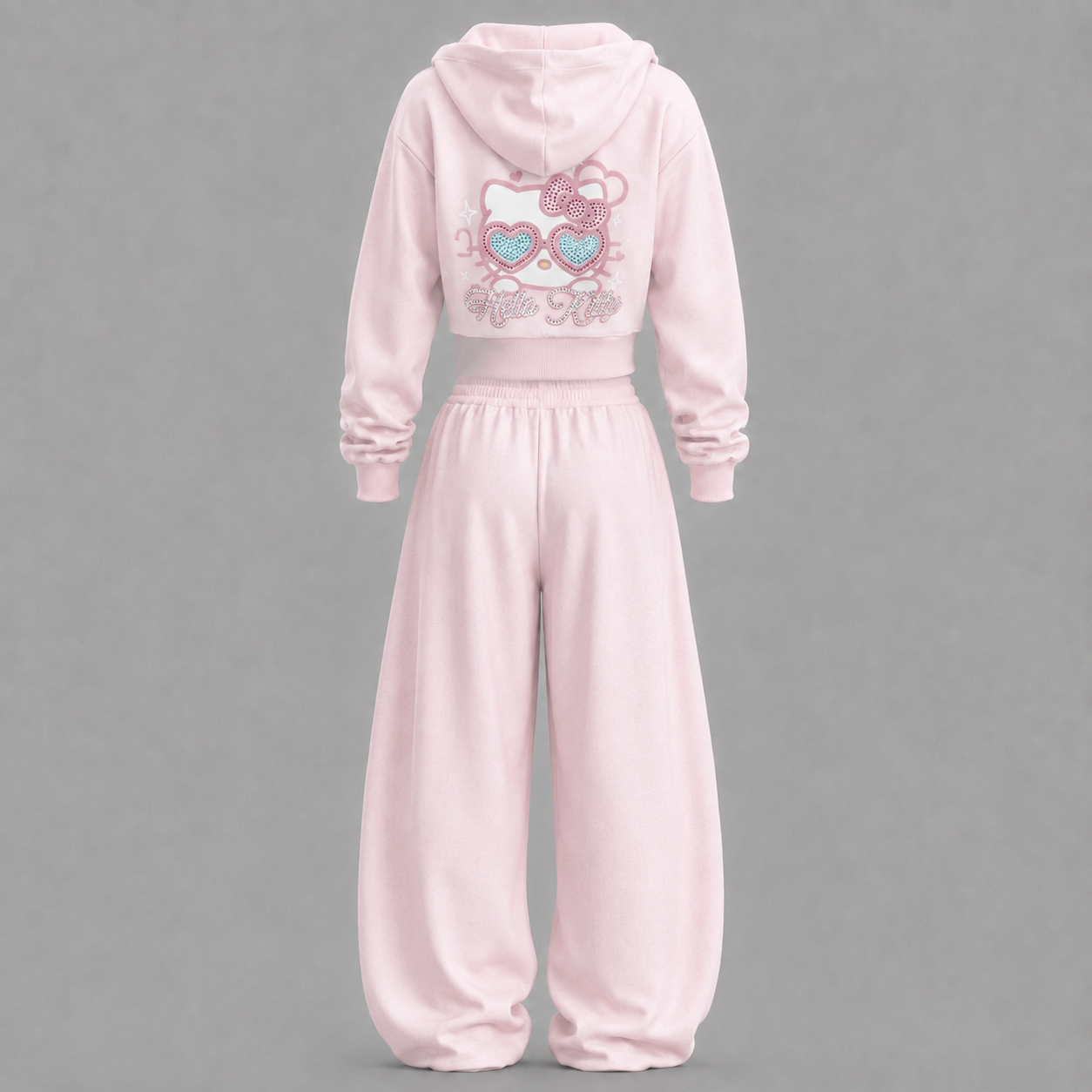 HelloKitty-Short zip-up sweatshirt set