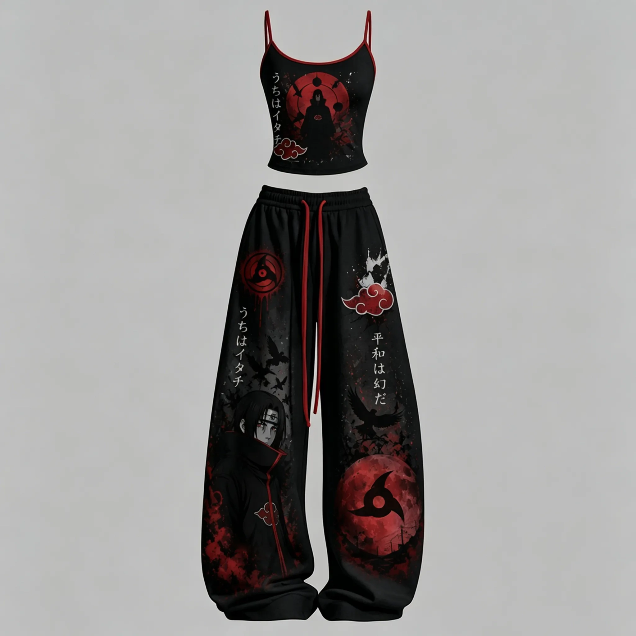 Naruto Top & Elasticated Trousers Two-Piece Set