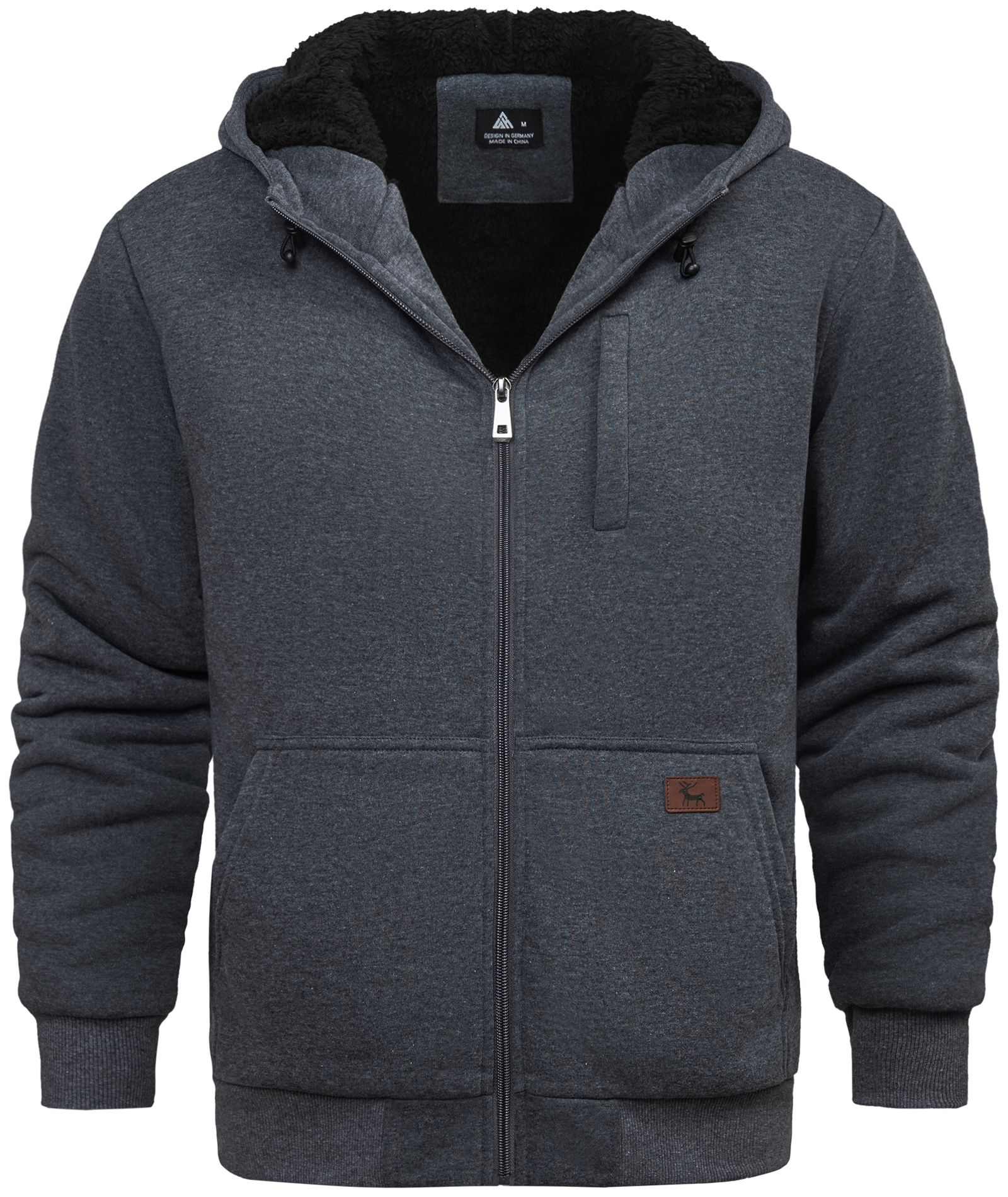 Men's Long Sleeve Solid Color Fleece Casual Hoodie-CUMFH04095
