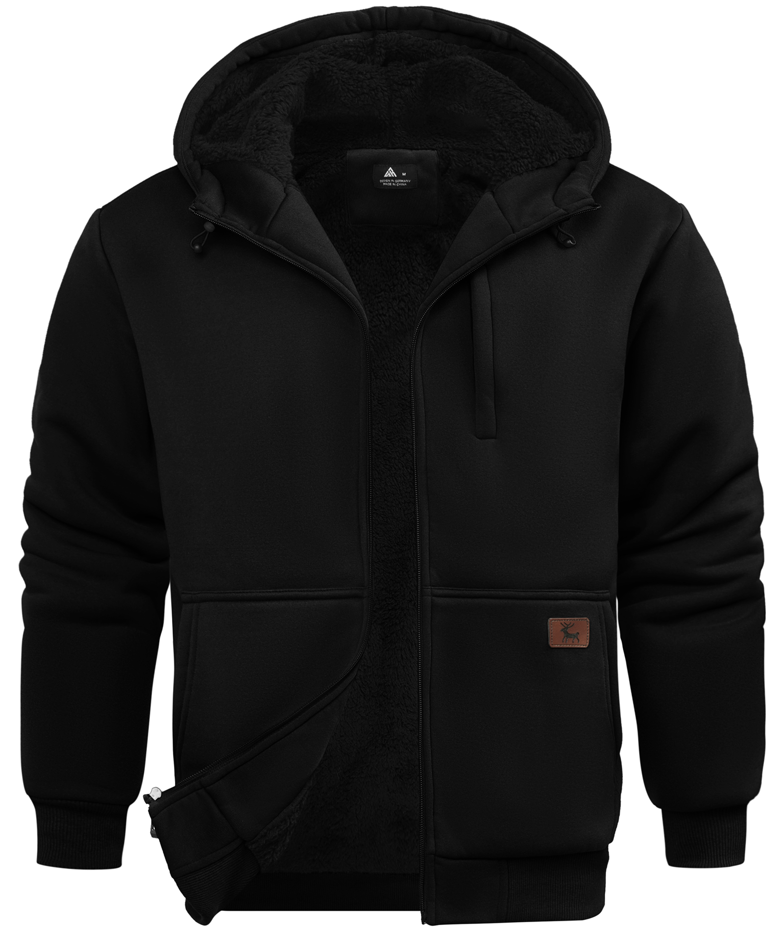 Men's Long Sleeve Solid Color Fleece Casual Hoodie-CUMFH04095