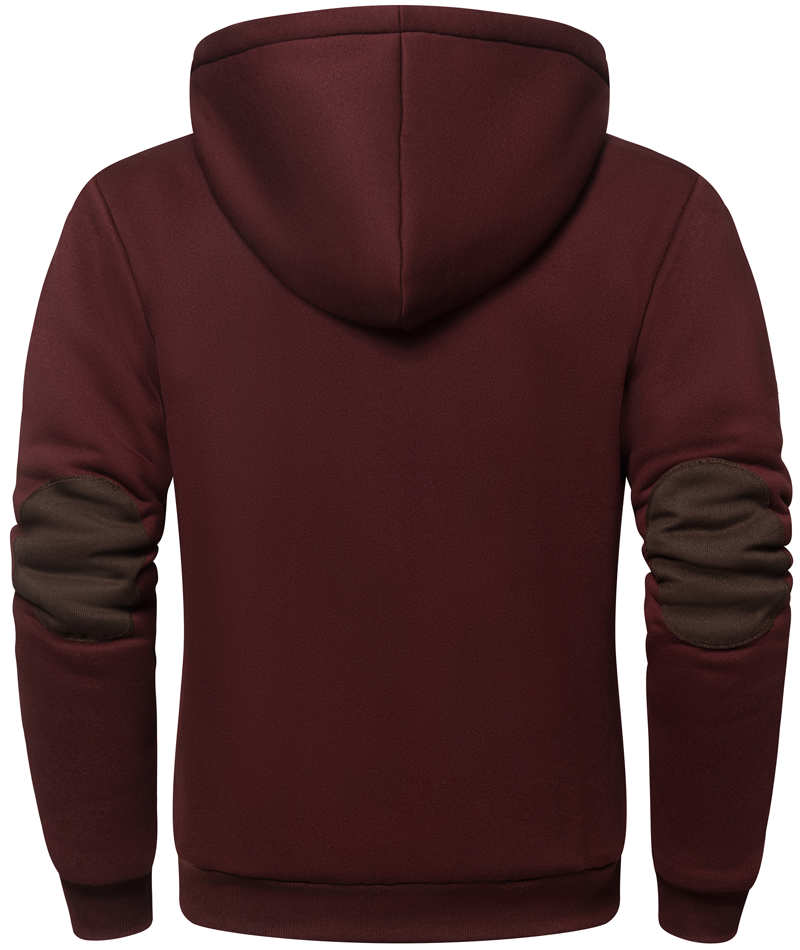 Men's Full Zipper Solid Color Fleece Hoodie-CUMFH04094
