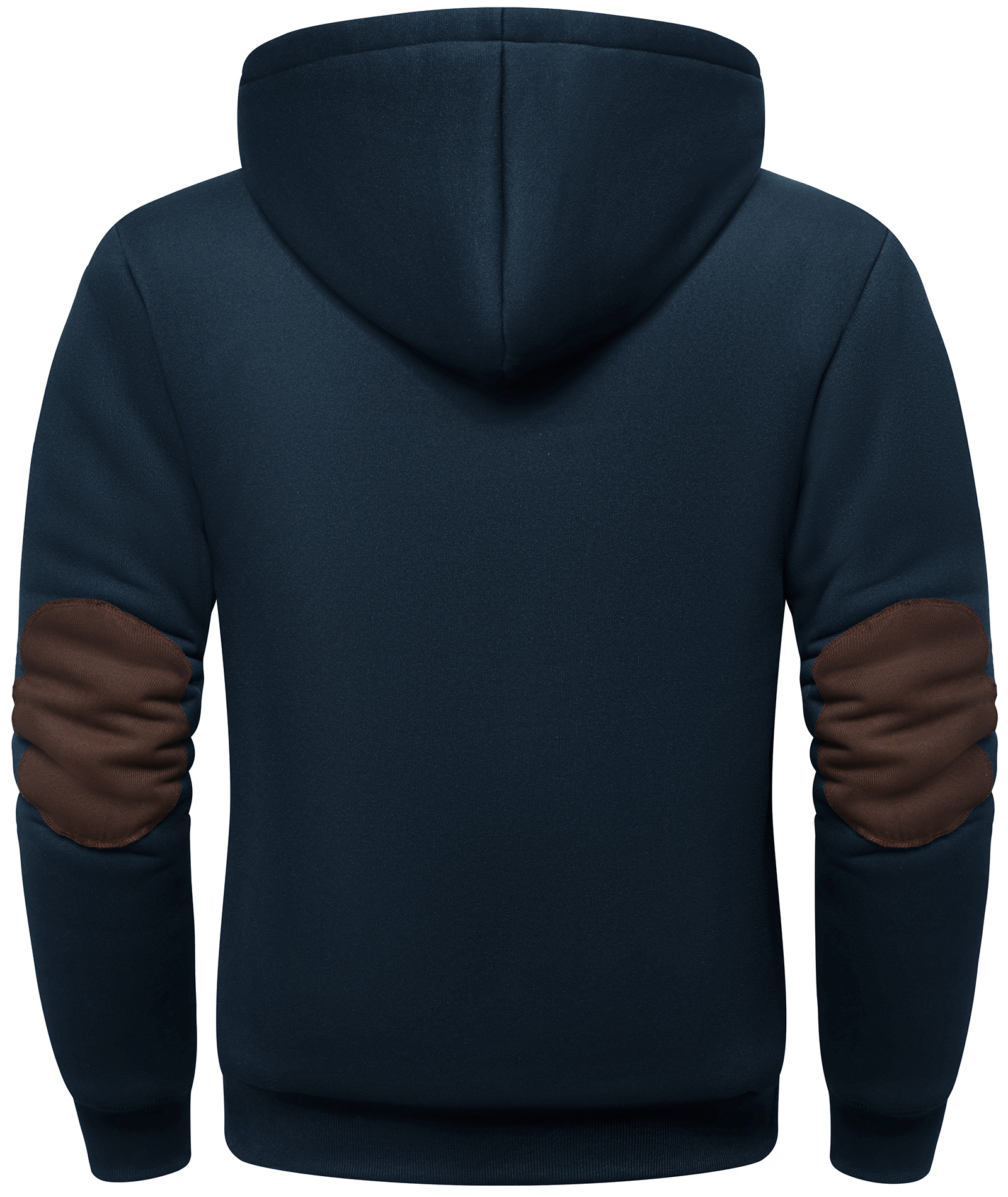 Men's Full Zipper Solid Color Fleece Hoodie-CUMFH04094