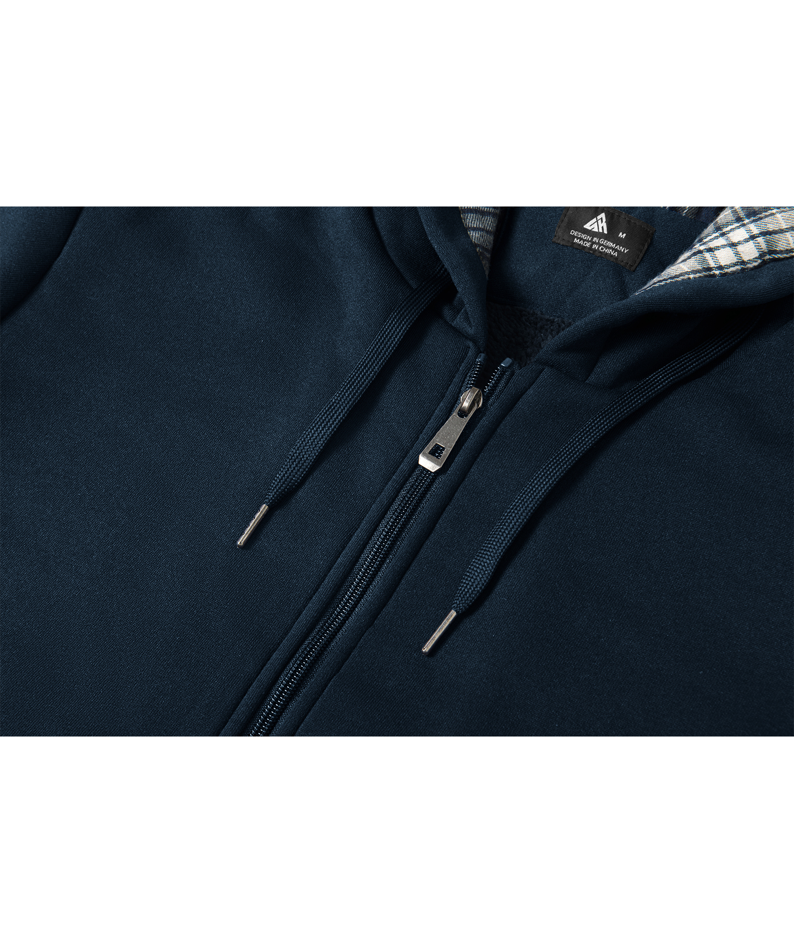 Men's Full Zipper Solid Color Fleece Hoodie-CUMFH04094