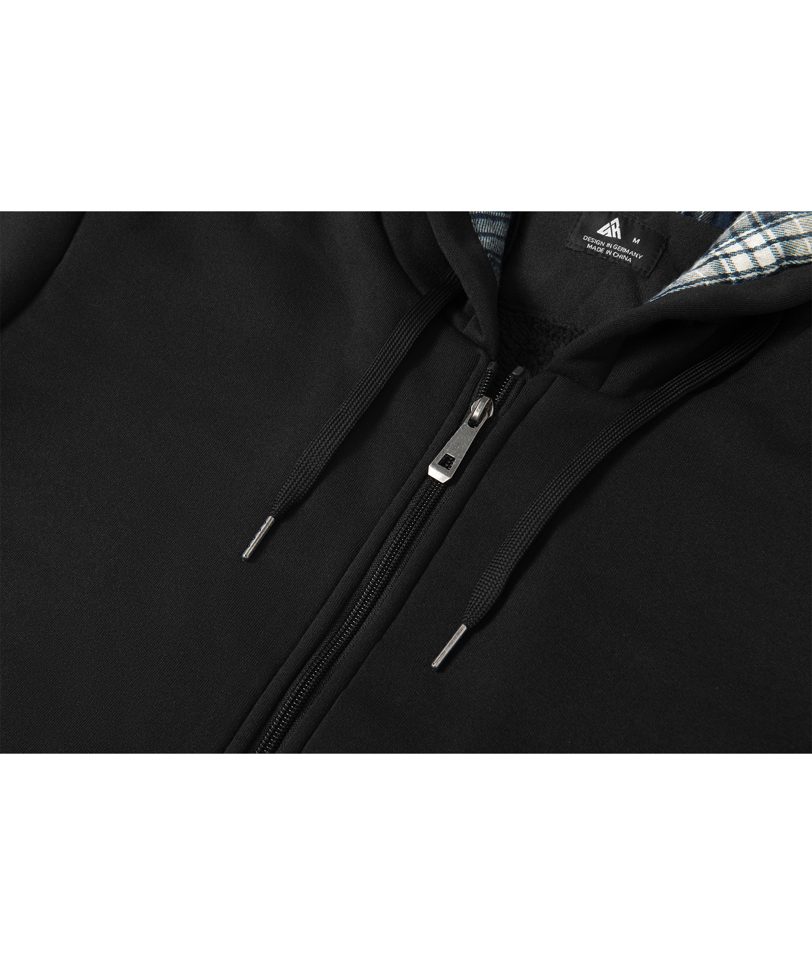 Men's Full Zipper Solid Color Fleece Hoodie-CUMFH04094