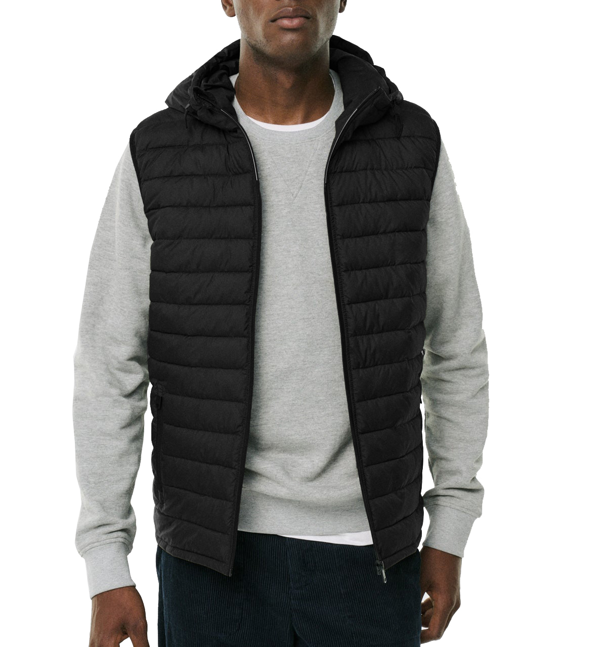 JACKETW Man Stand Collar Zip Up Vests Loose Vest -MJ2305