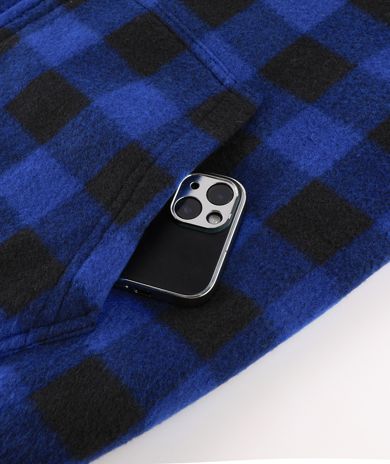 Men's Full Zipper Winter Casual Plaid Fleece Hoodie-AEMFH00569