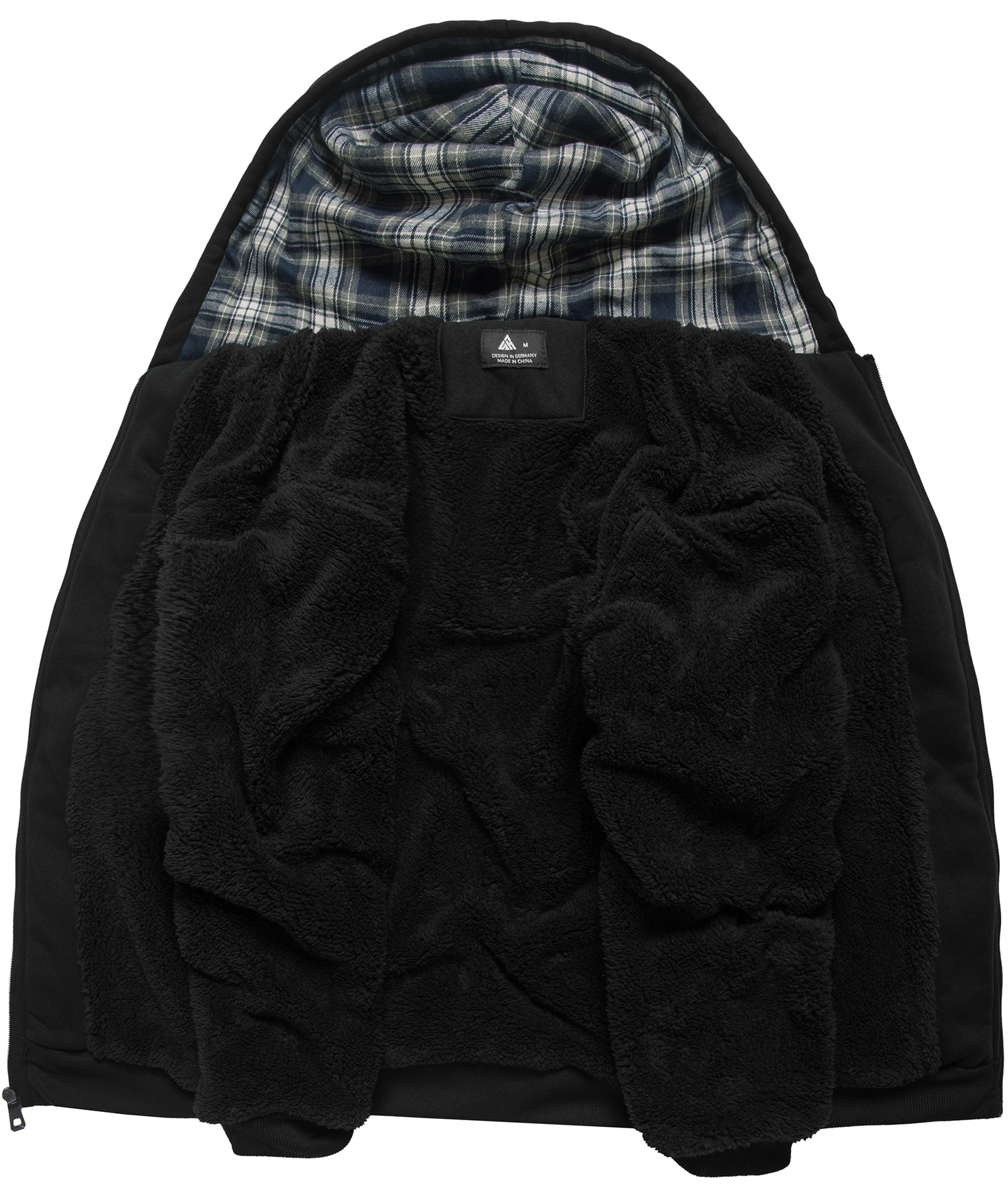 Men's Full Zipper Solid Color Fleece Hoodie-CUMFH04094