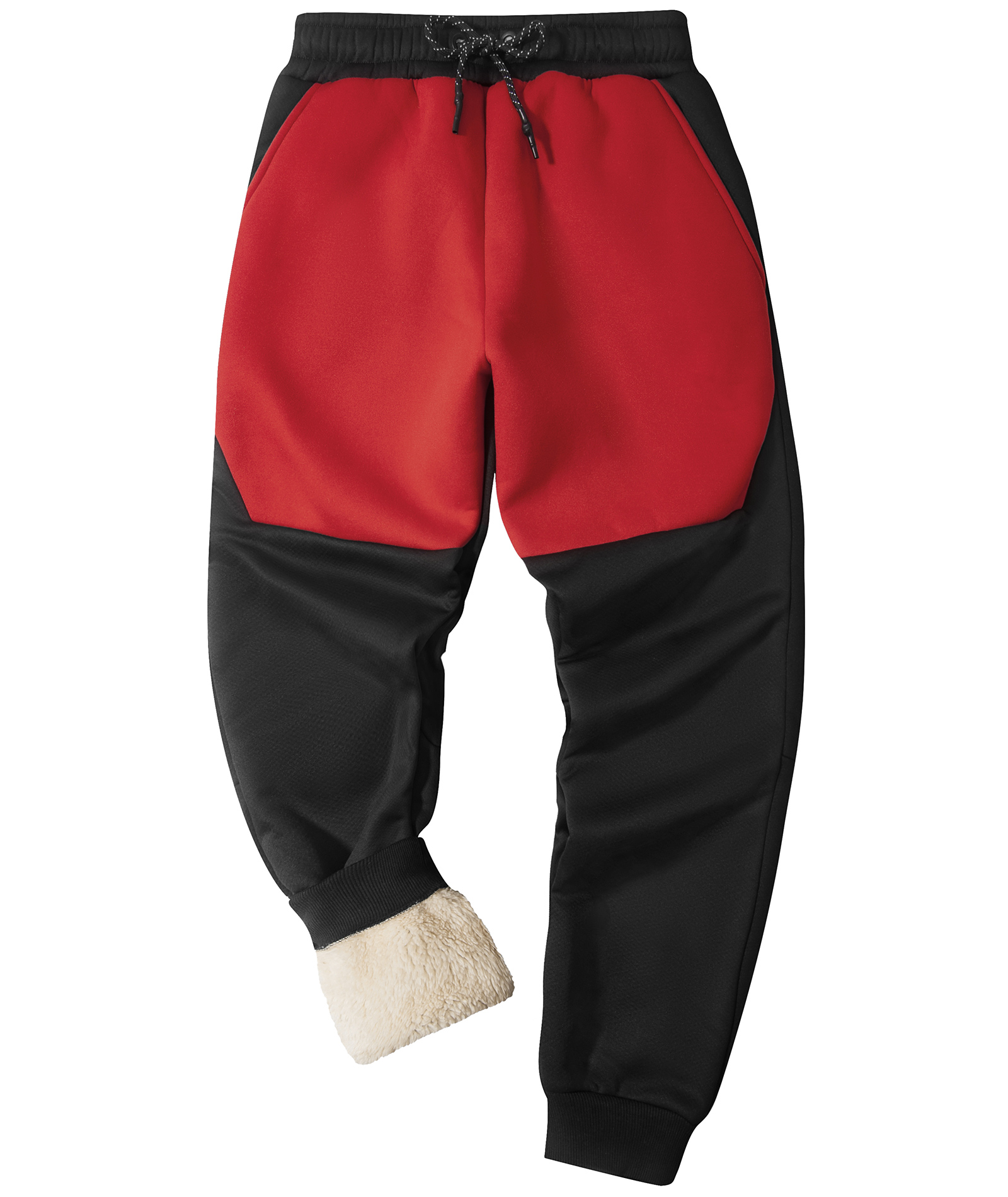 Men's Color Block Casual Fleece Sweatpant-CUMFS01643