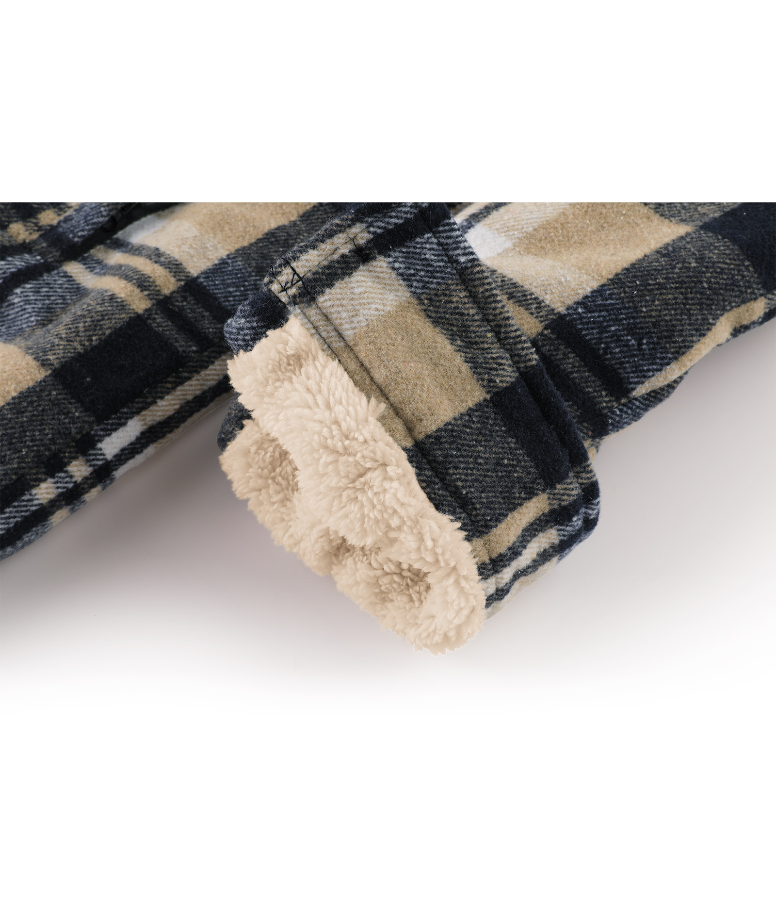 Men's Long Sleeve Winter Fleece Plaid Hoodie-CUMJA04090