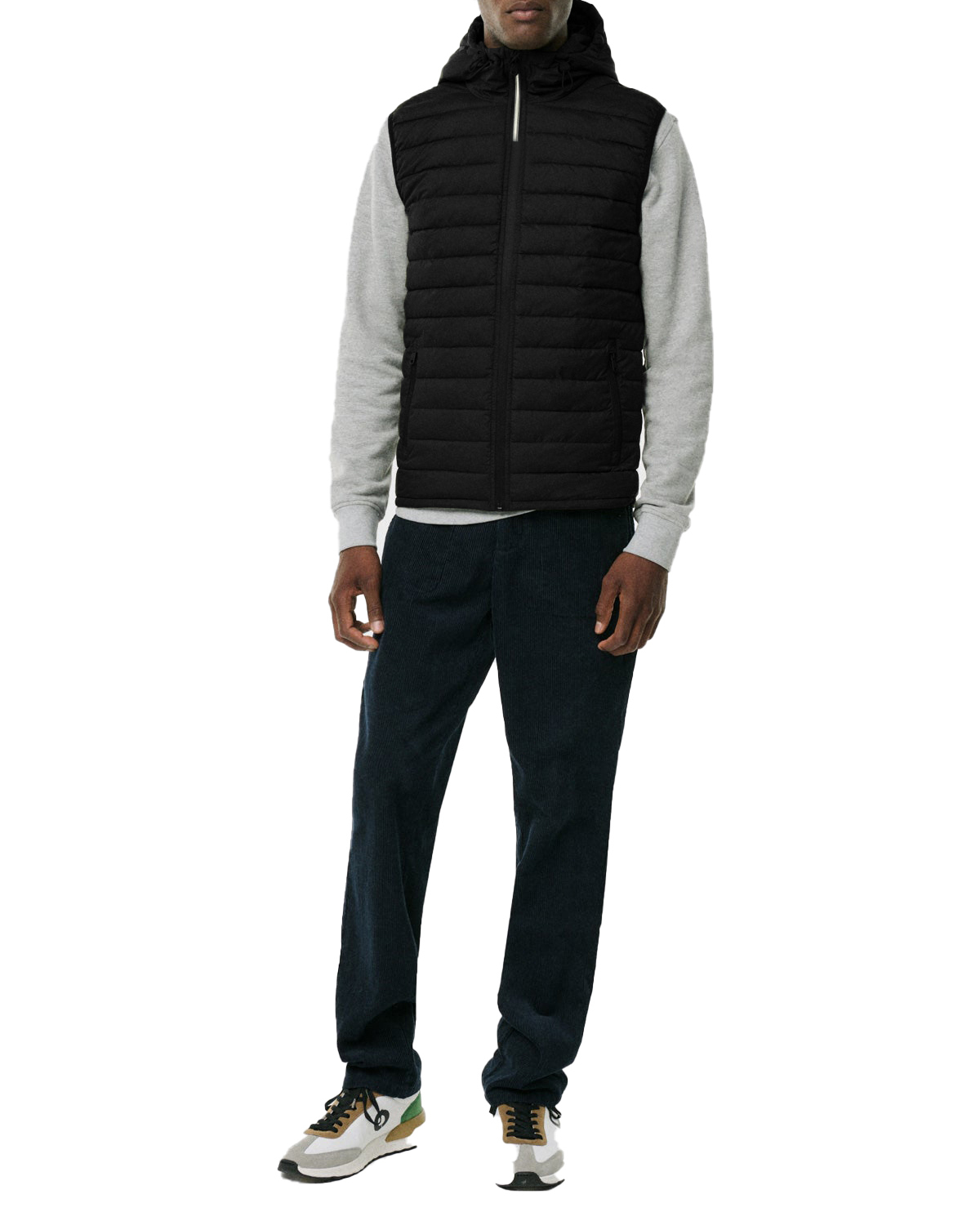 JACKETW Man Stand Collar Zip Up Vests Loose Vest -MJ2305
