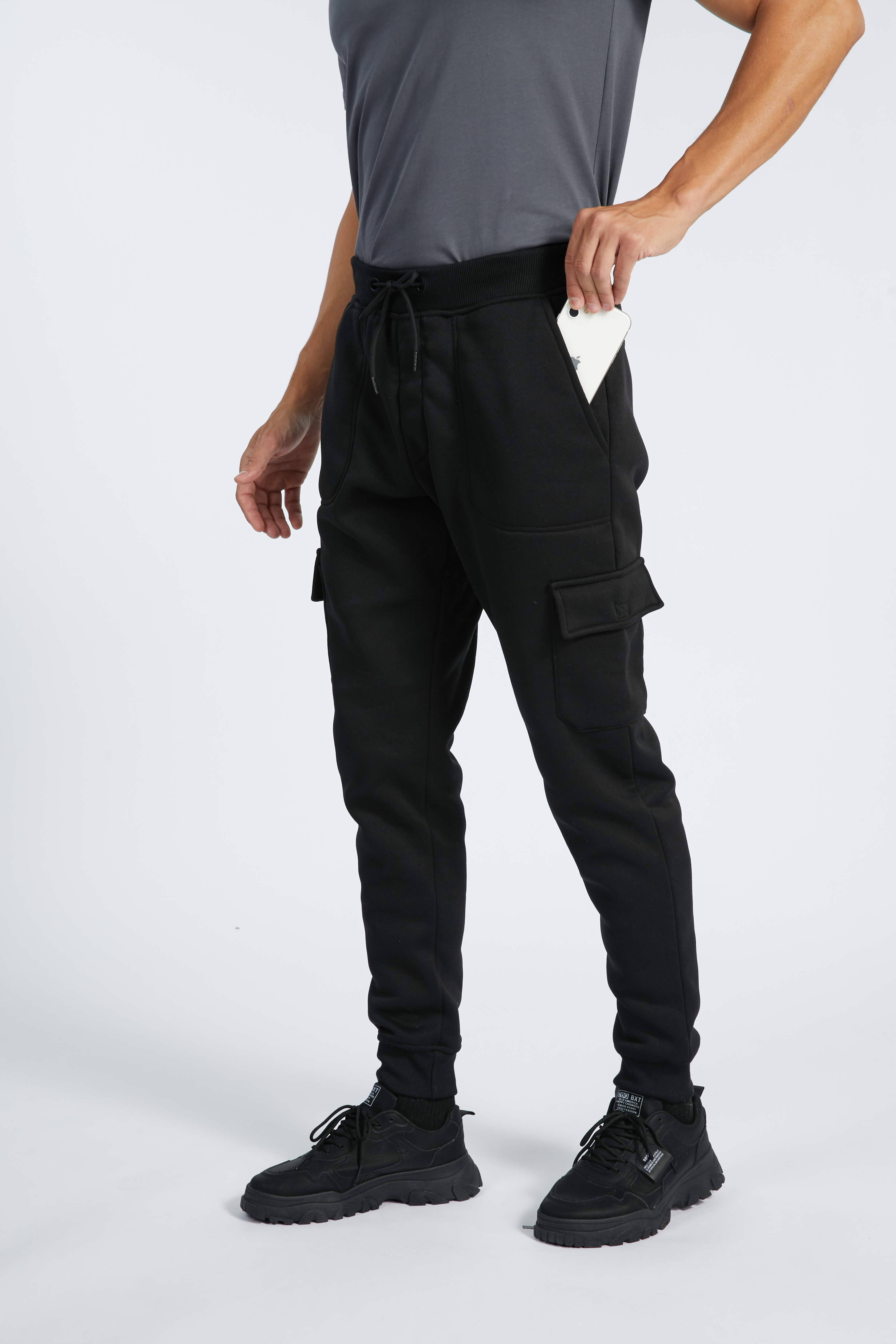 Men's Solid Color Multiple Pocket Cargo Pant-AFCS001