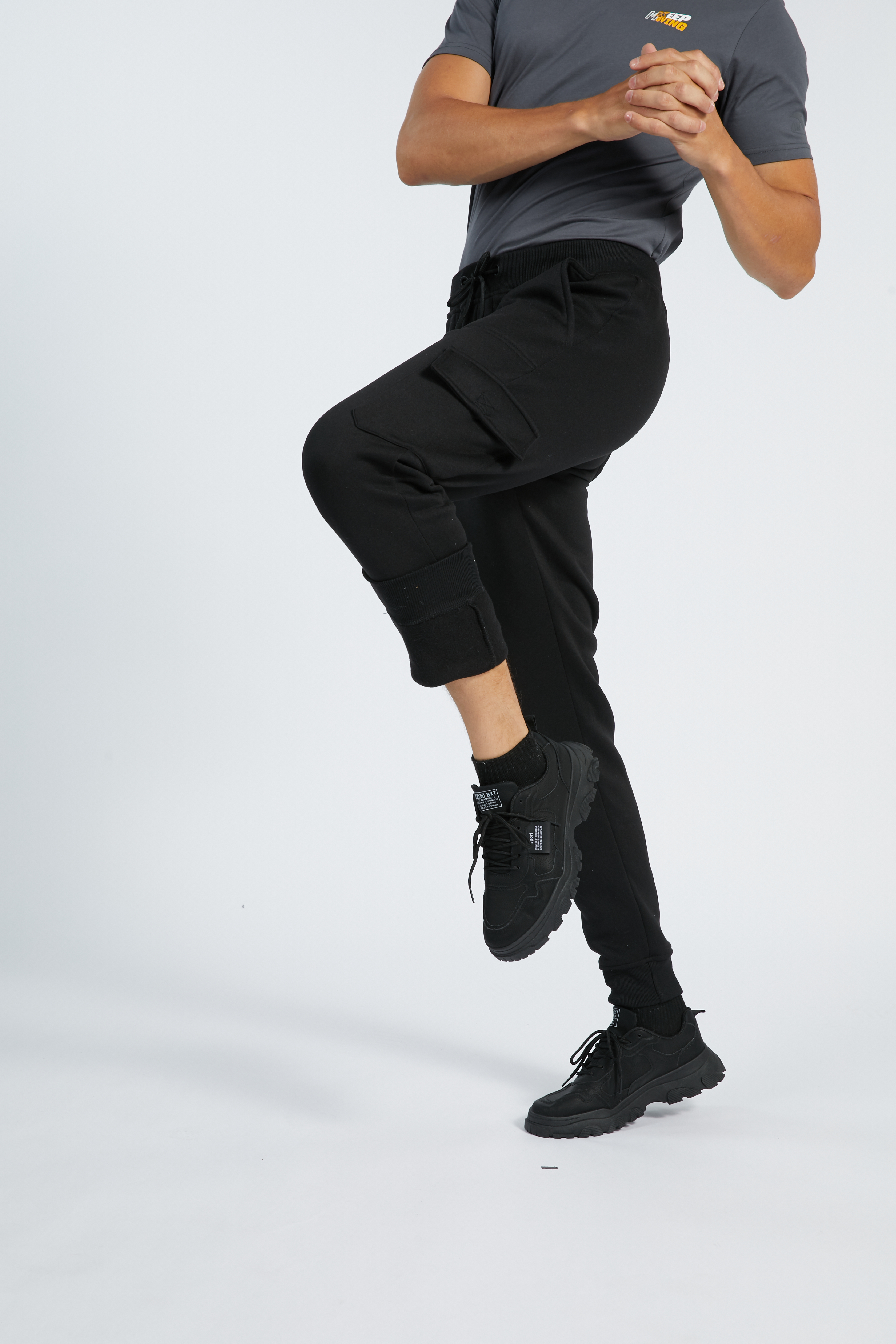 Men's Solid Color Multiple Pocket Cargo Pant-AFCS001