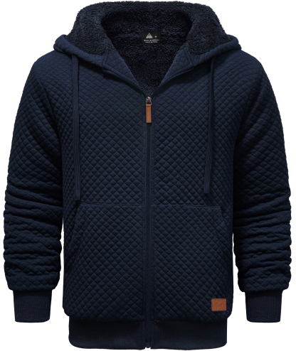 Men's Zip Up Heavyweight Sherpa Lined Fleece Hoodie-CUMFH02162