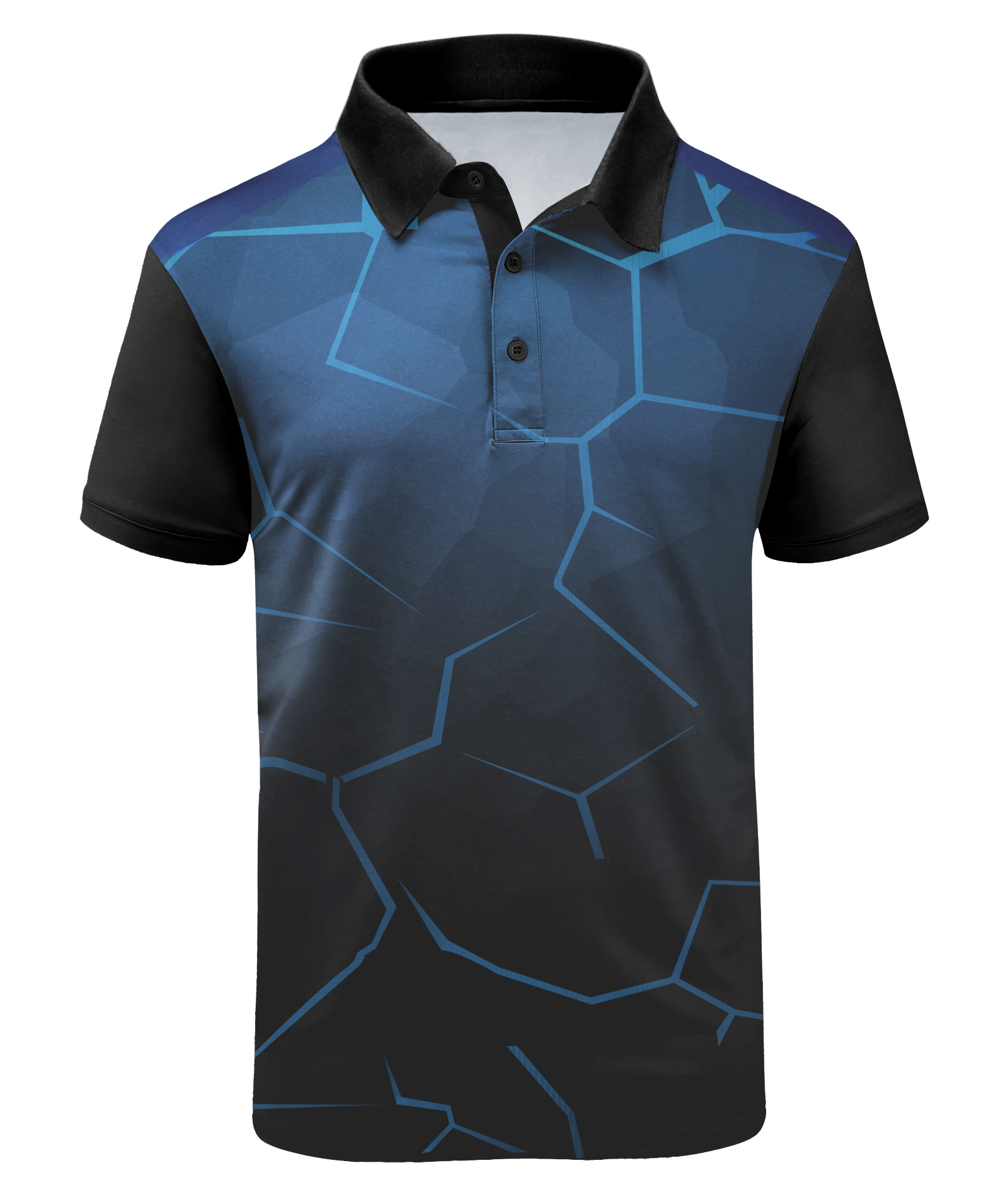 Men's Button Up Dri Fit Golf Polo Shirt-APOH700038