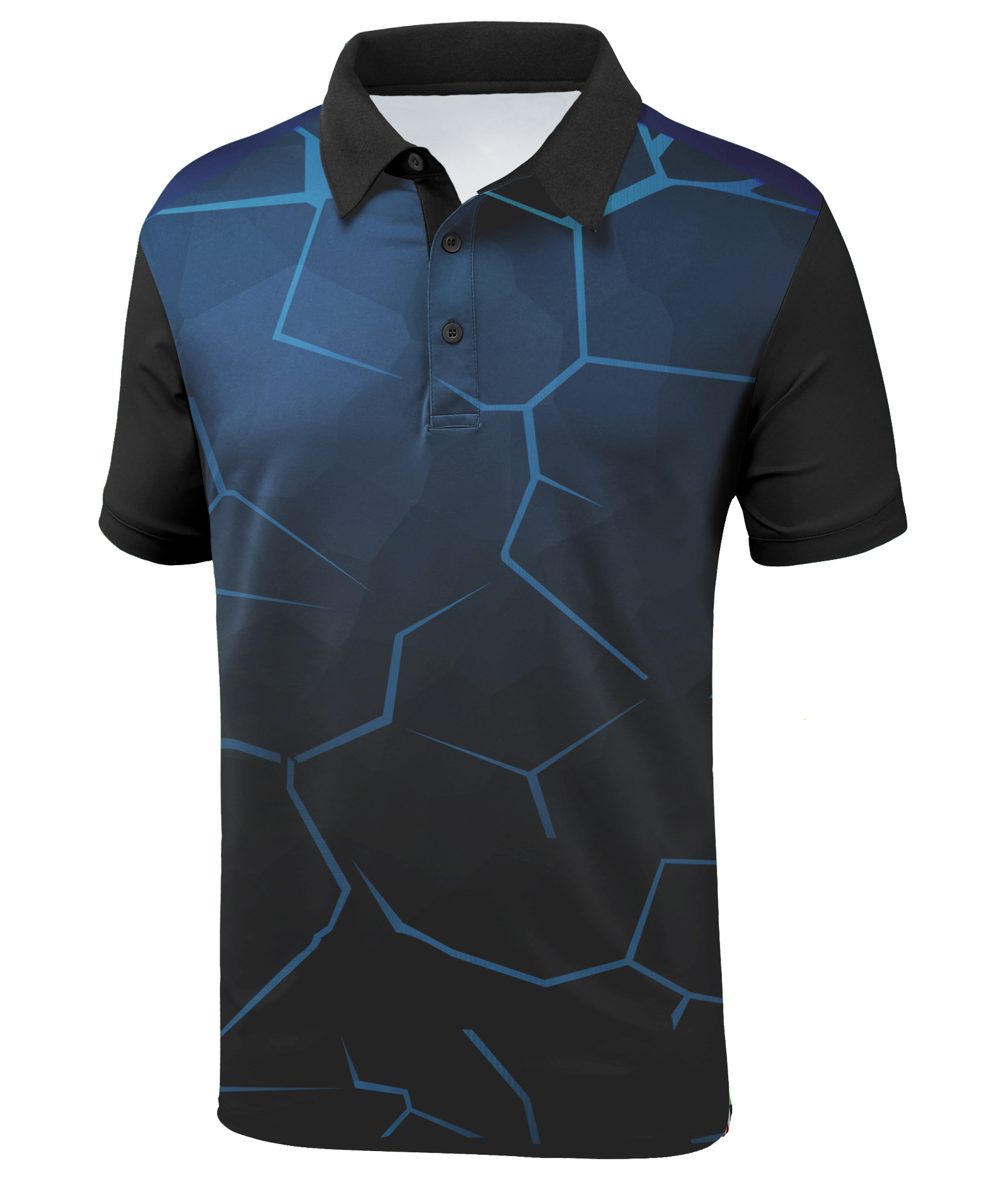 Men's Button Up Dri Fit Golf Polo Shirt-APOH700038