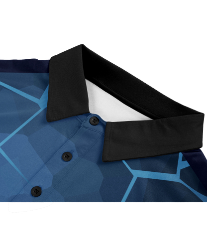 Men's Button Up Dri Fit Golf Polo Shirt-APOH700038