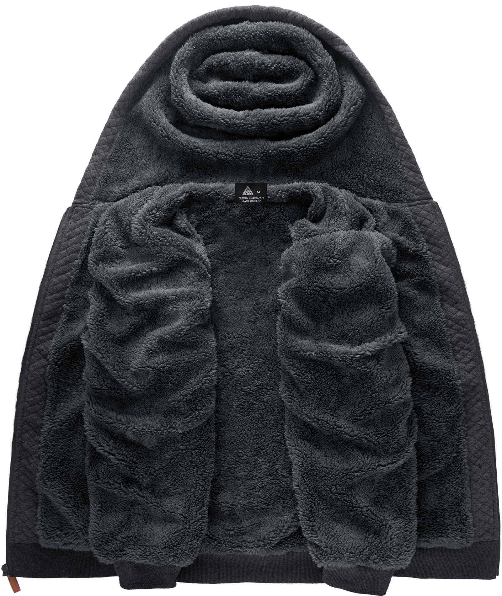 Men's Zip Up Heavyweight Sherpa Lined Fleece Hoodie-CUMFH02162