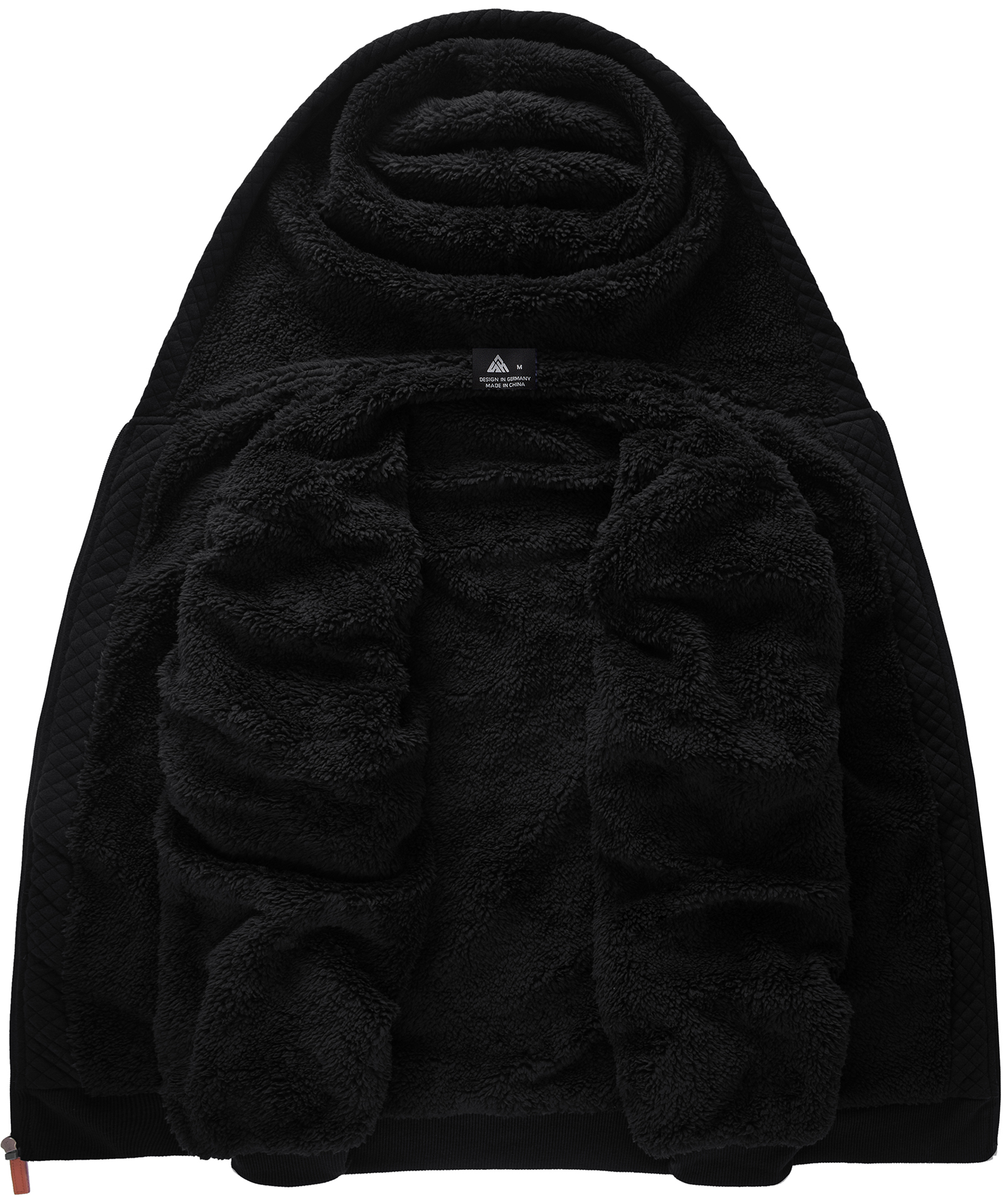 Men's Zip Up Heavyweight Sherpa Lined Fleece Hoodie-CUMFH02162