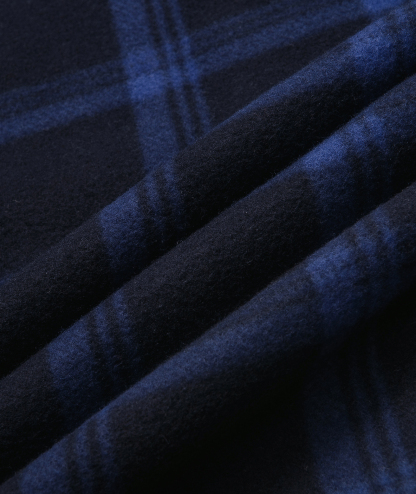 Men's Long Sleeve Full Zipper Fleece Plaid Hoodie-CFMGF00001