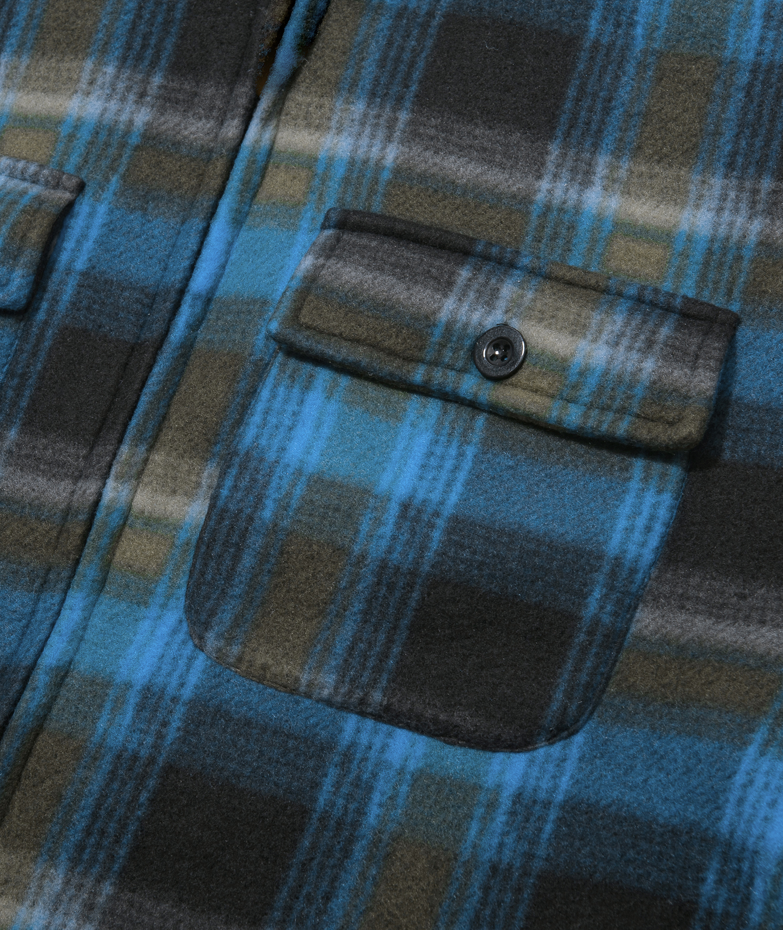 Men's Long Sleeve Full Zipper Fleece Plaid Hoodie-CFMGF00001