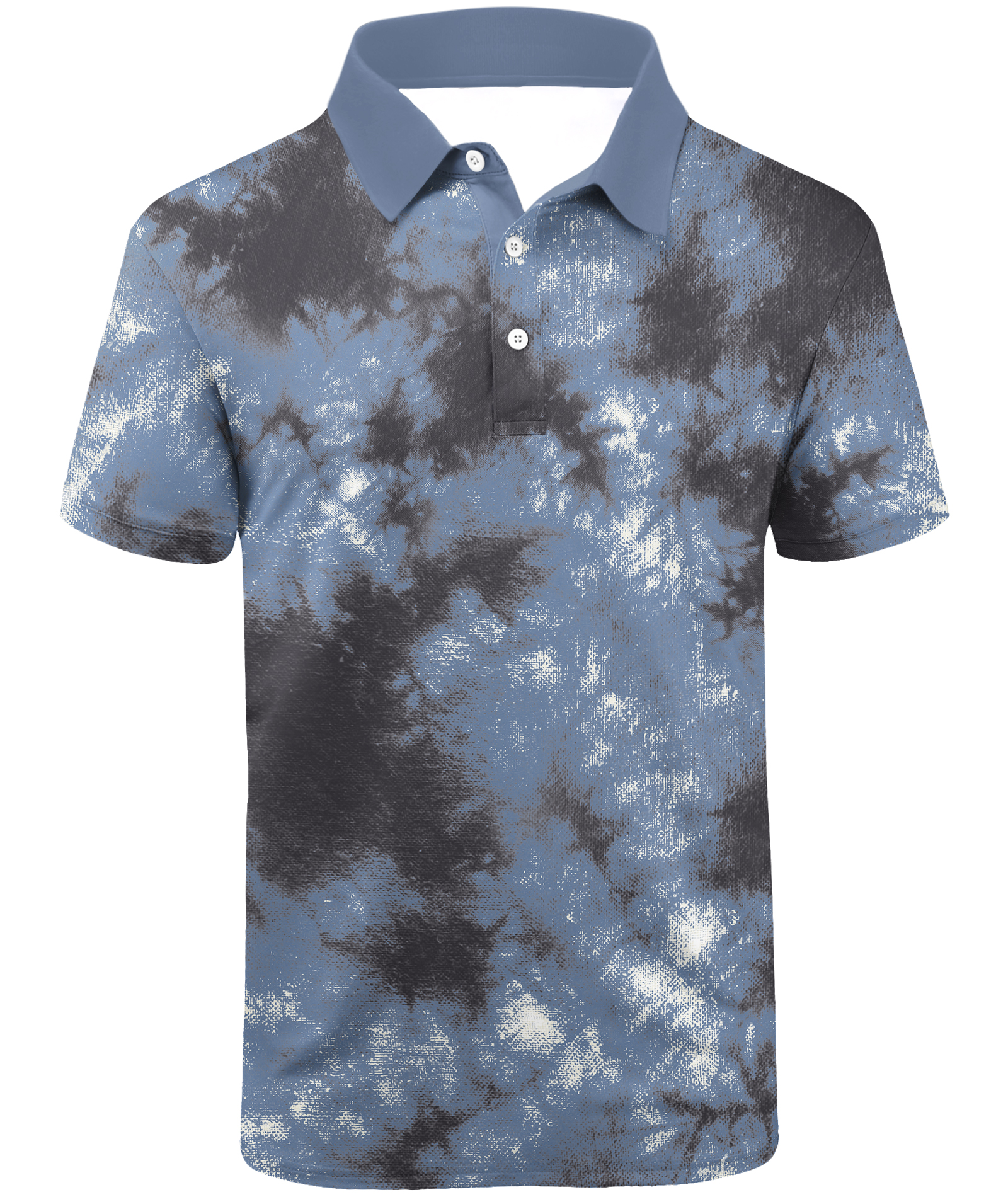 Men's Tie Dye Print Slim Fit Golf Polo Shirt-CUMPO01605