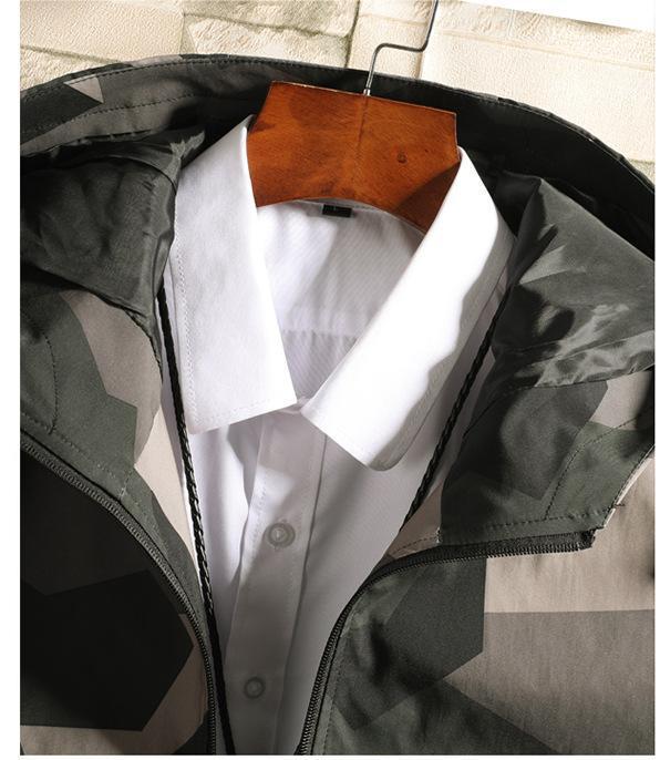 JACKETW Men's Cotton Zip Up Hooded Windbreaker jacket-CAL10049