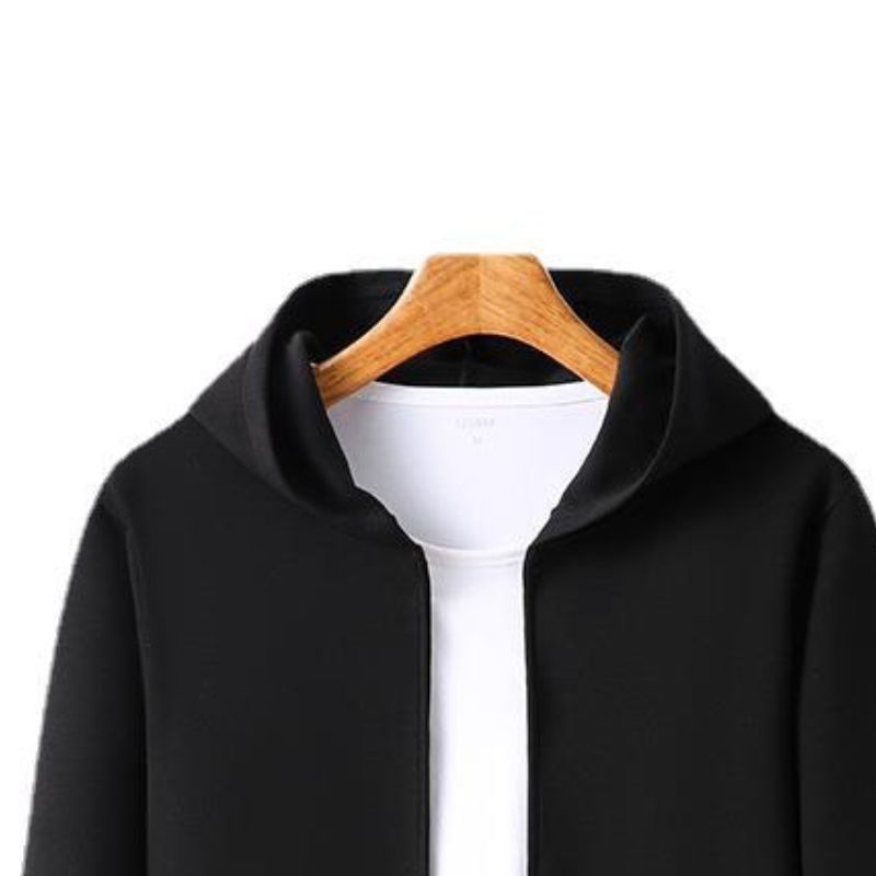 JACKETW  Men Casual Stand-up Collar Zippered Hooded Jacket-ZH130