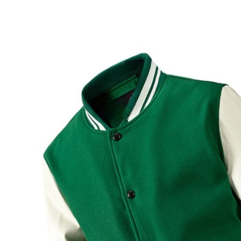 JACKETW Men’s Varsity Jackets Baseball Letterman Wool Sleeves Bomber Jacket-ZH123