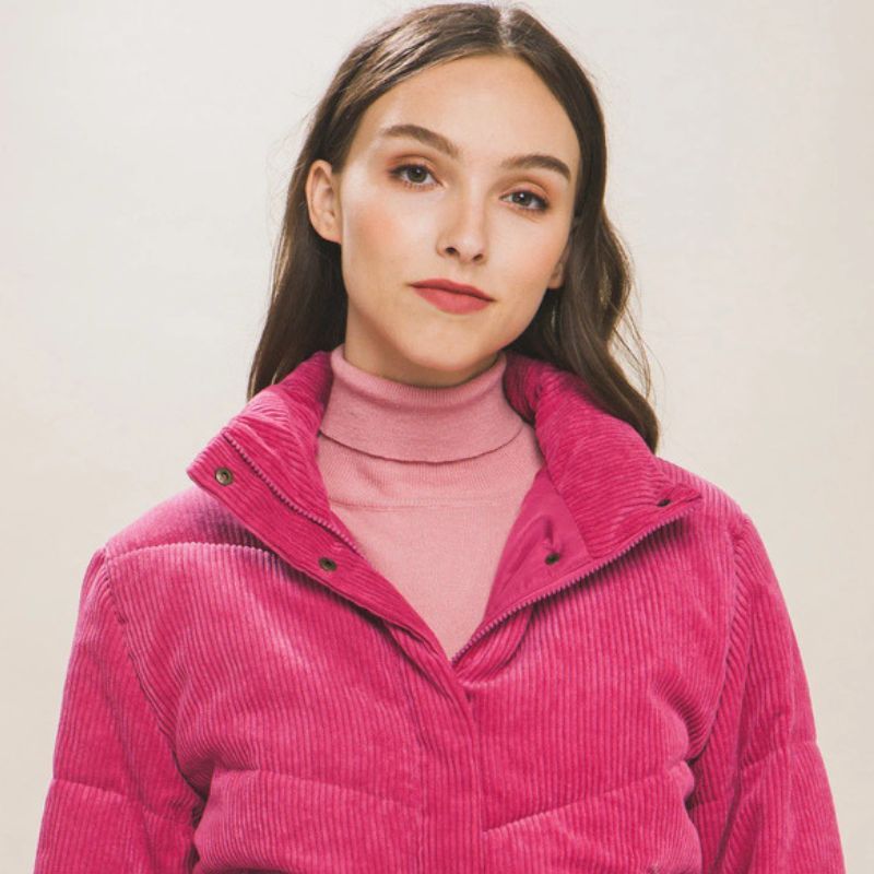 JACKETW Women's Corduroy Stand Collar Jacket-LT-W-6850