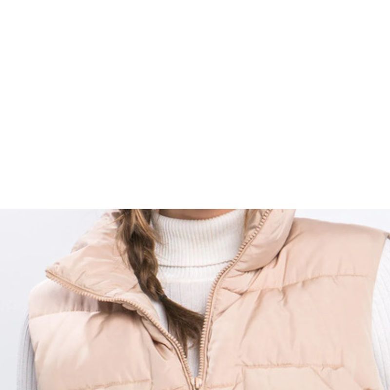 JACKETW Women's Short Pongee Stand Collar Vest Jacket-LT-W-6537 