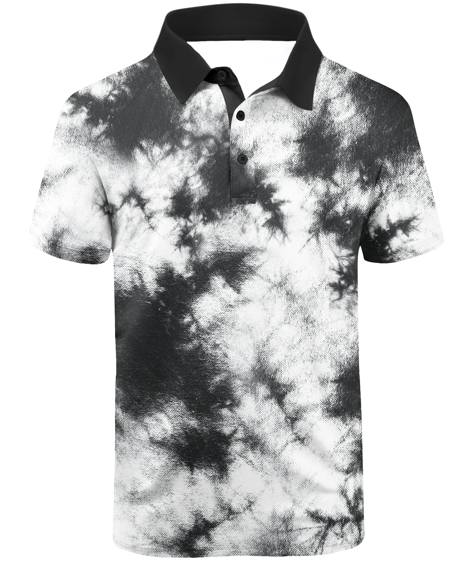 Men's Tie Dye Print Slim Fit Golf Polo Shirt-CUMPO01605