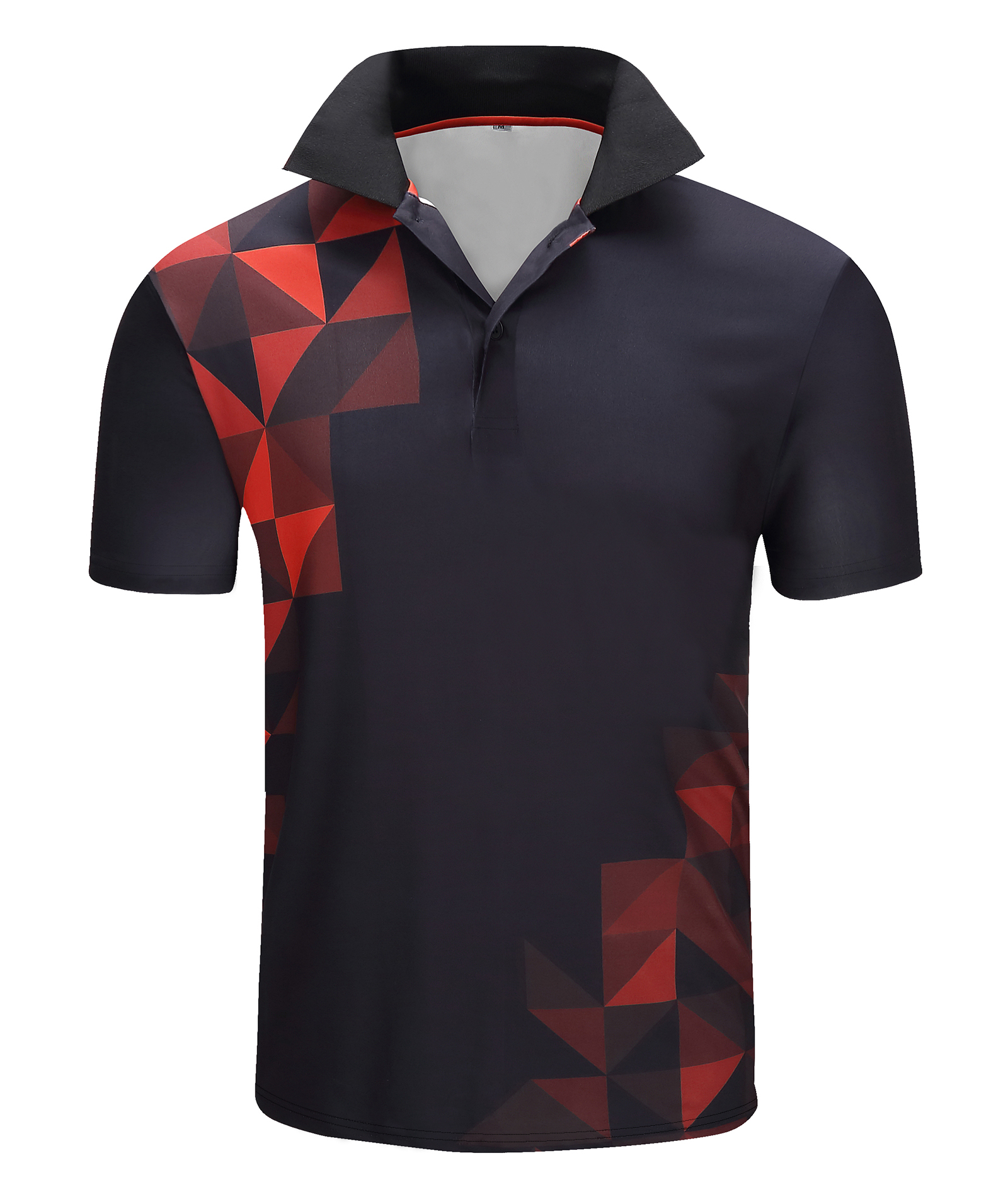 Men's Button Up Moisture Wicking Slim Fit Polo Shirt-APOH700043