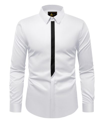 Men's Long Sleeve Button Up Slim Fit Casual Shirt-CUMLT01779