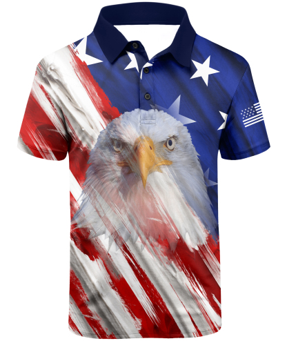 Men's Button Up 3D Print Golf Polo Shirt-CUMPO01833